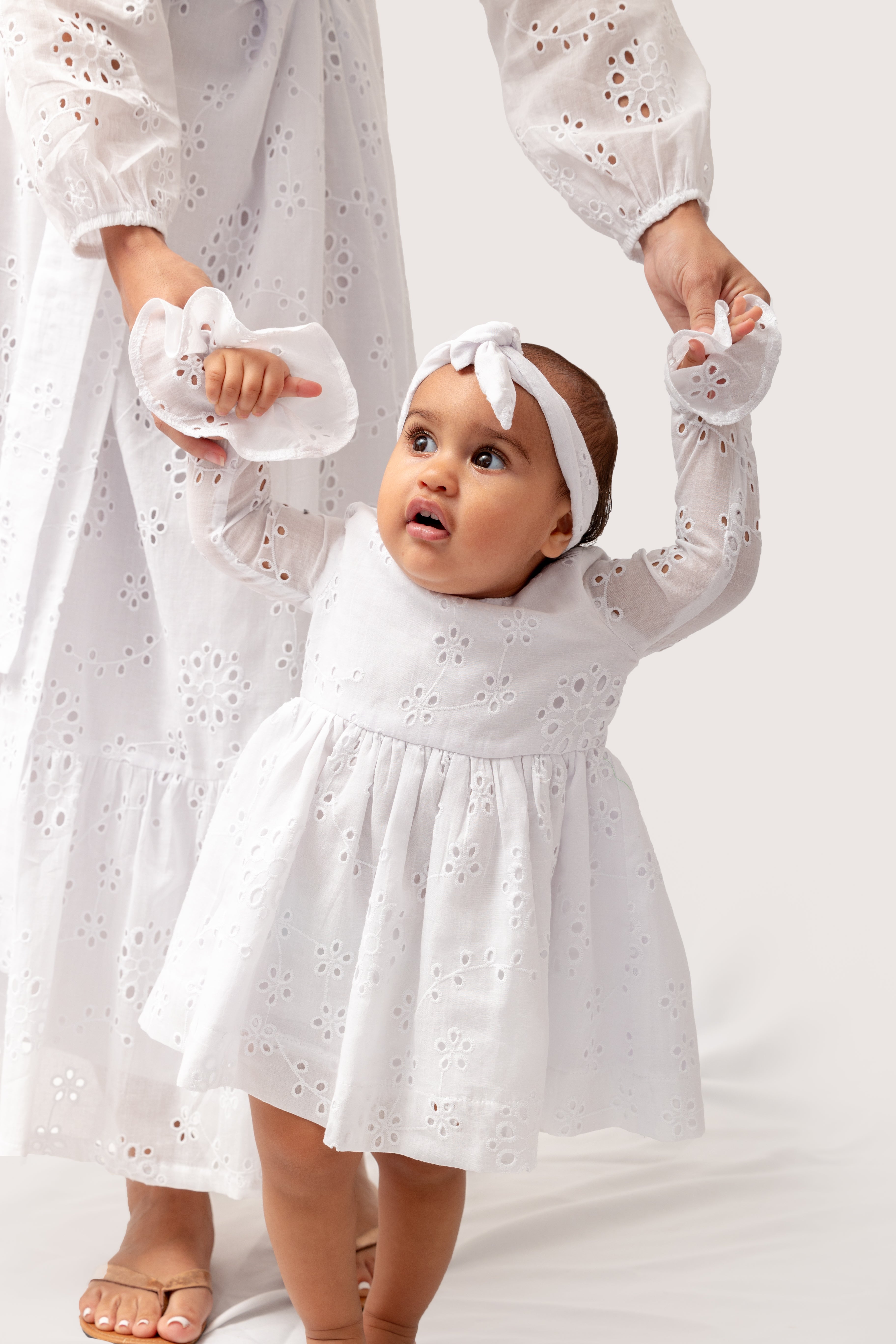 White Anglaise Dress (Long sleeve)
