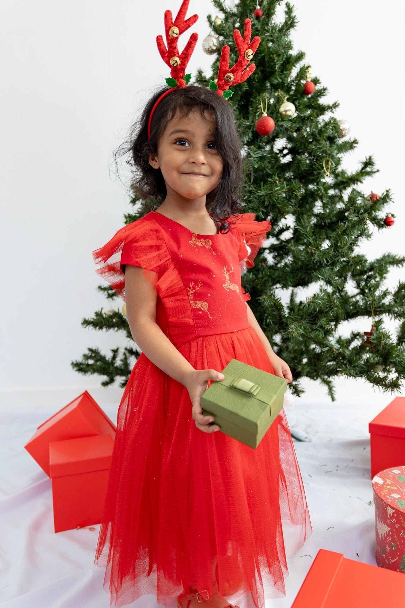 Red Reindeer Tulle Dress