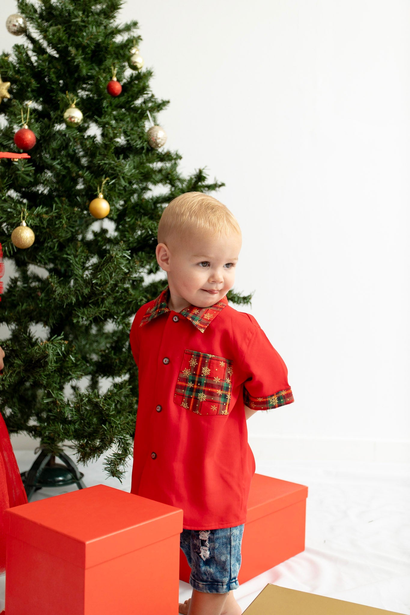 Red Tartan Boys Shirt