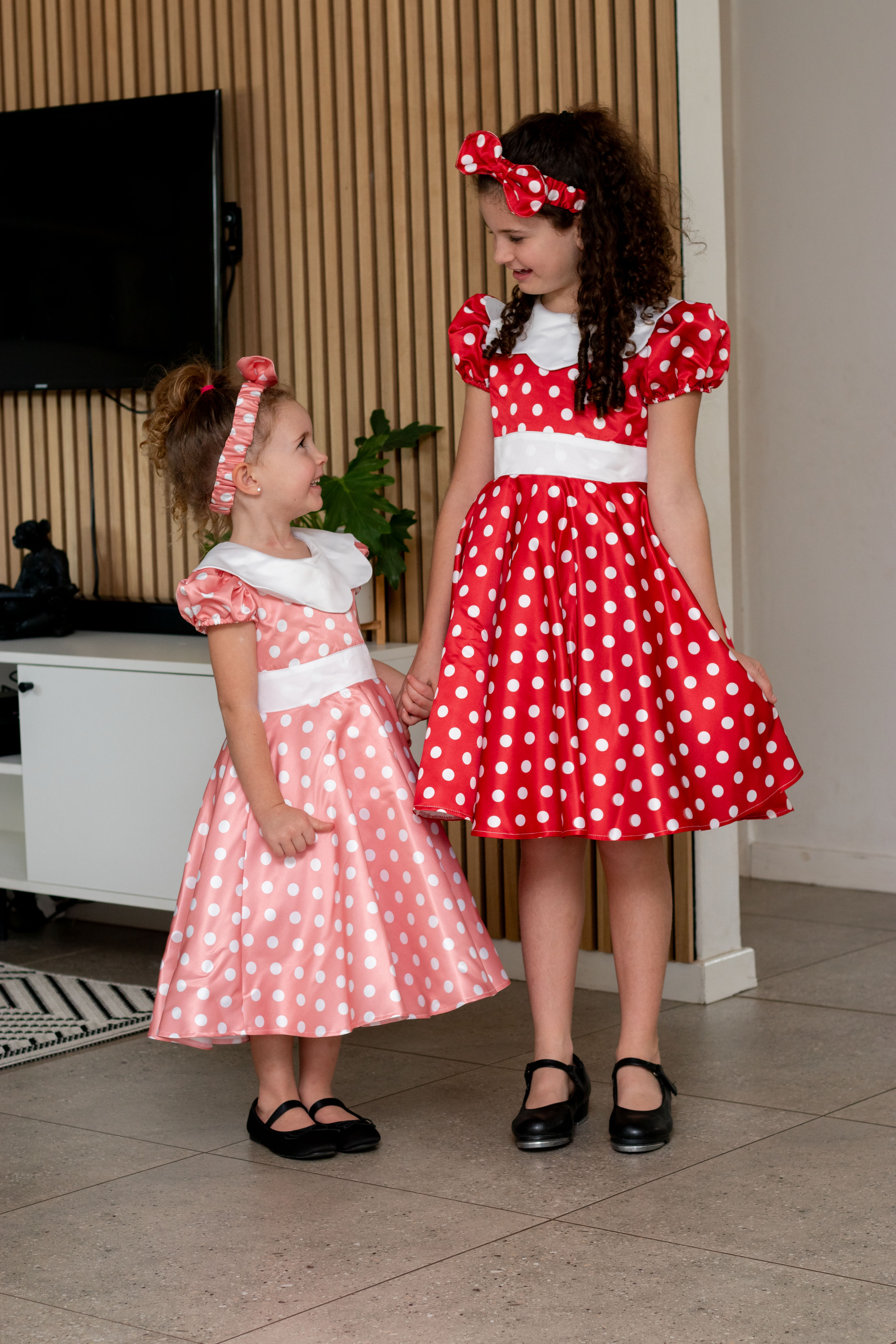 Minnie Mouse Inspired Dress & Headband- Red