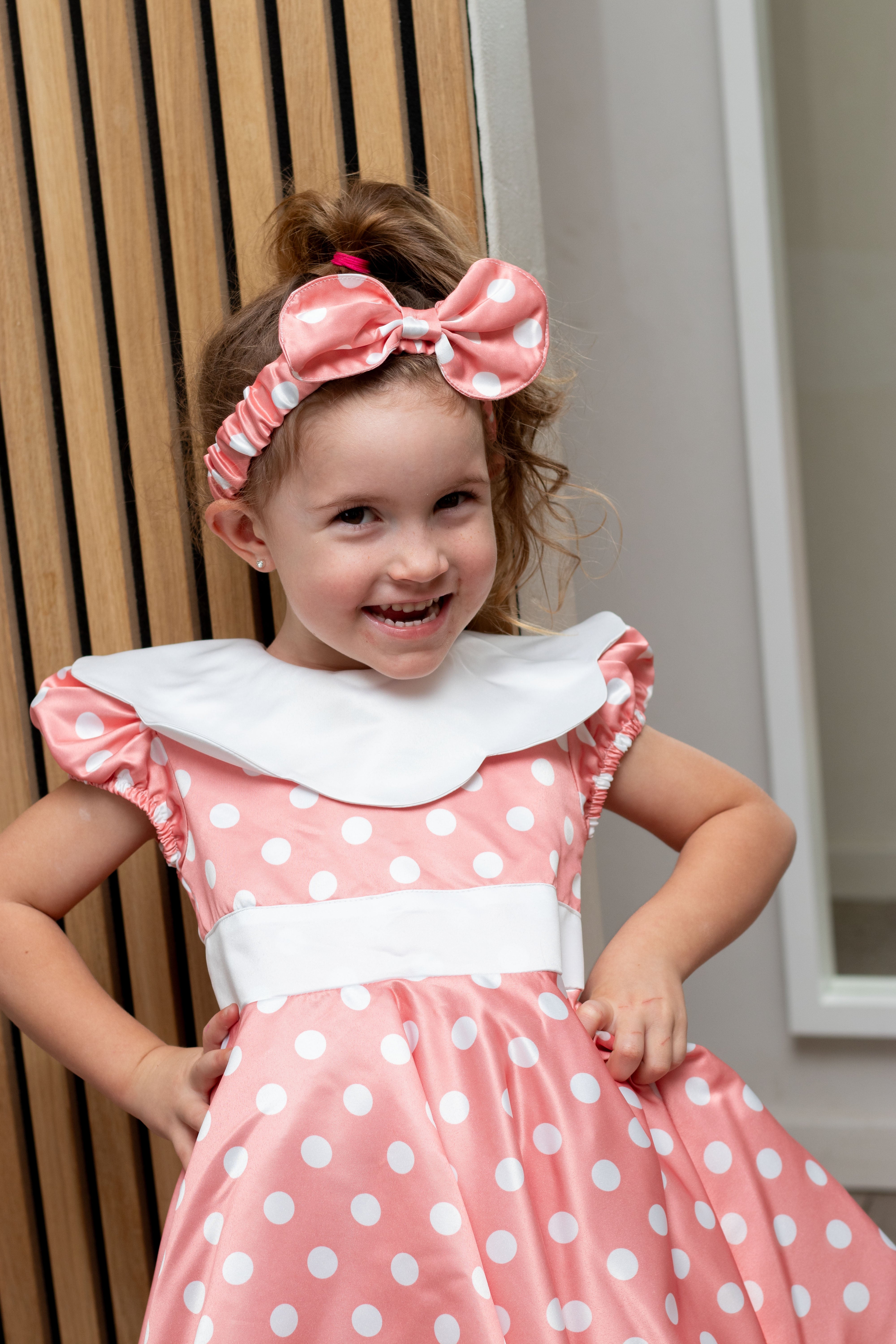 Minnie Mouse Inspired Dress & Headband- Pink