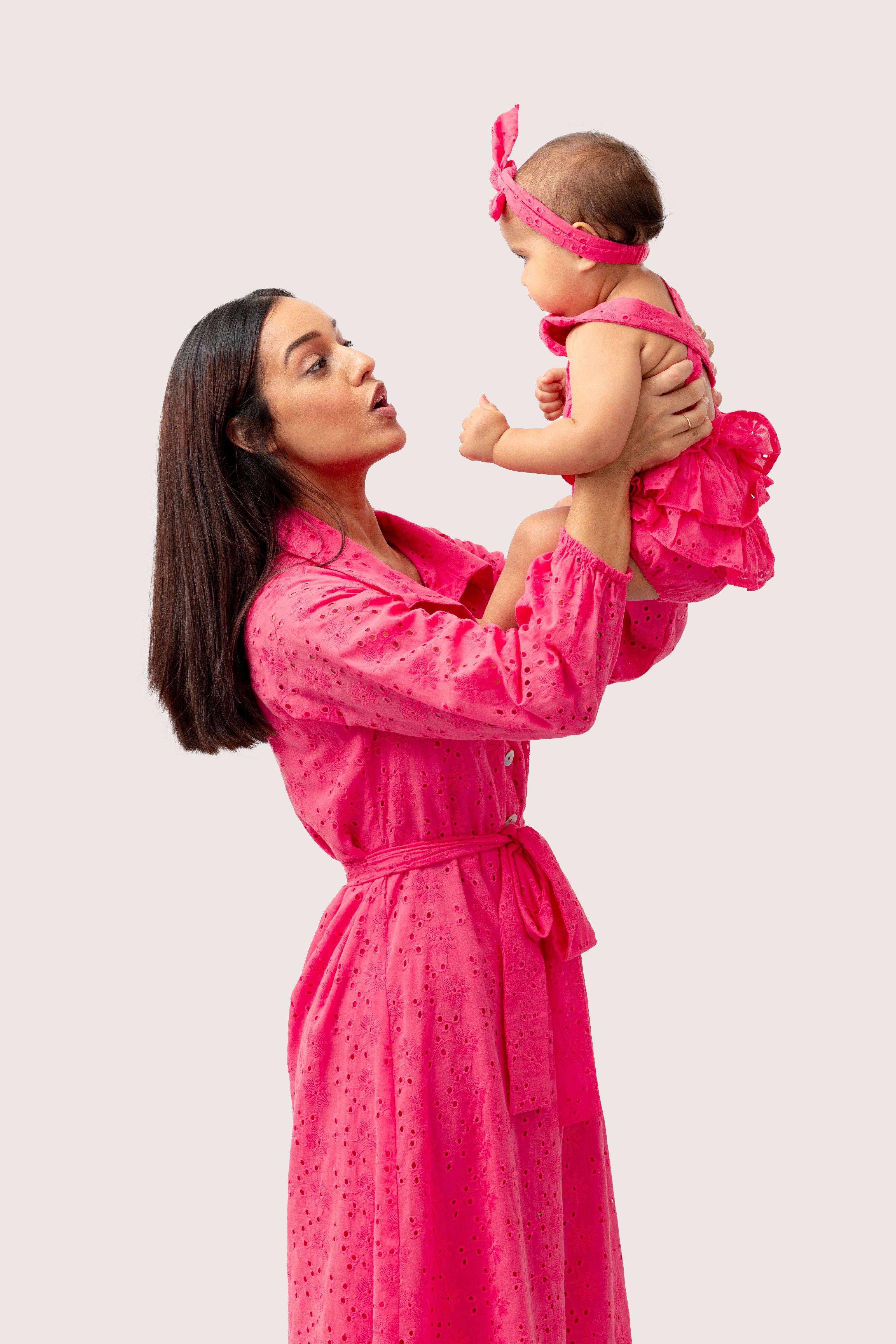 Pink Anglaise Frill Romper