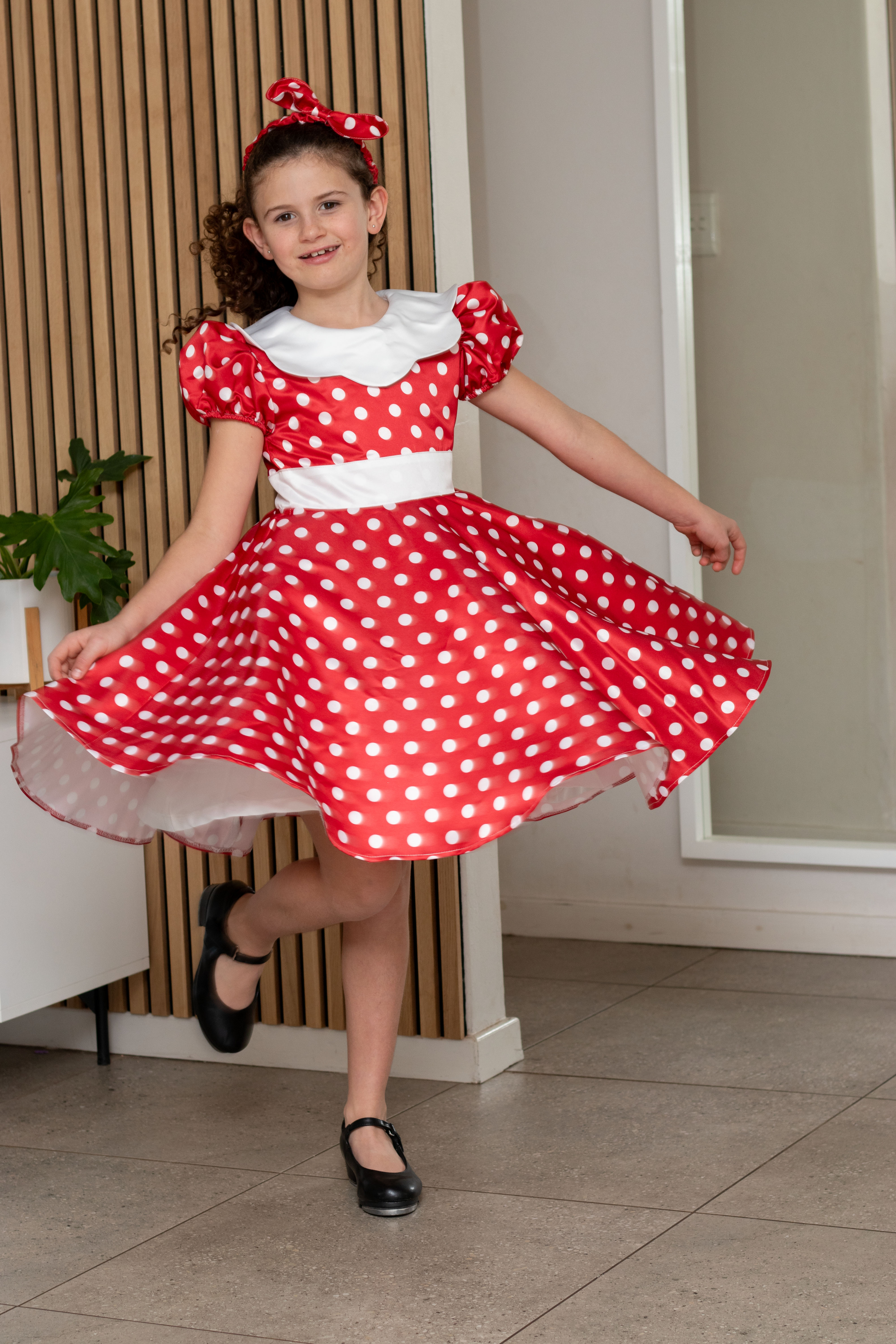 Minnie Mouse Inspired Dress & Headband- Red