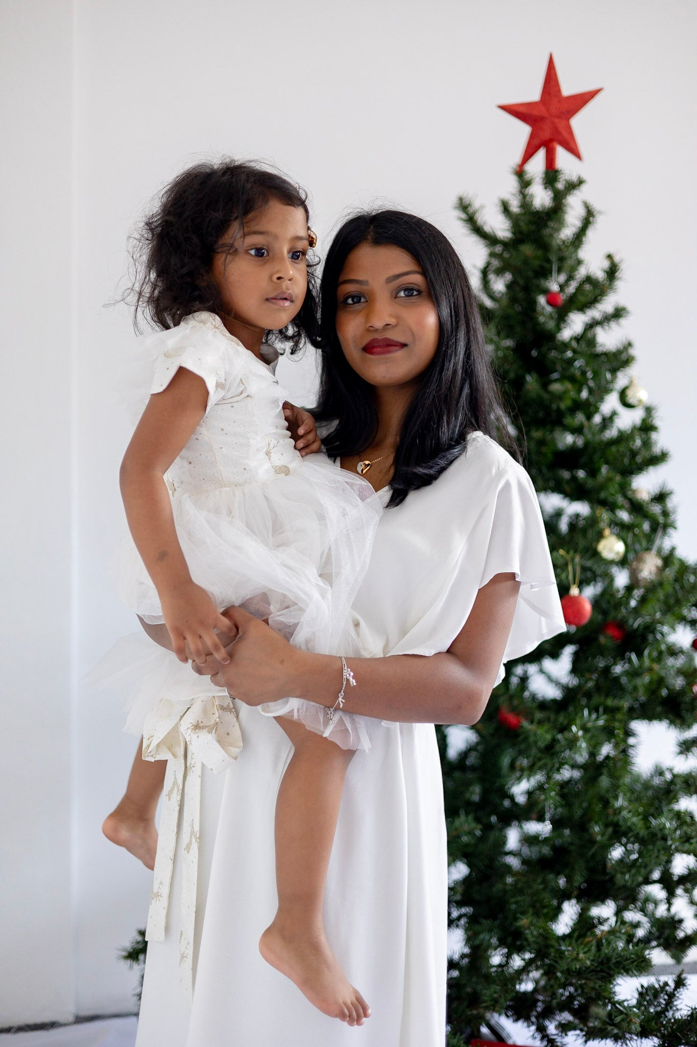 White Reindeer Tulle Dress