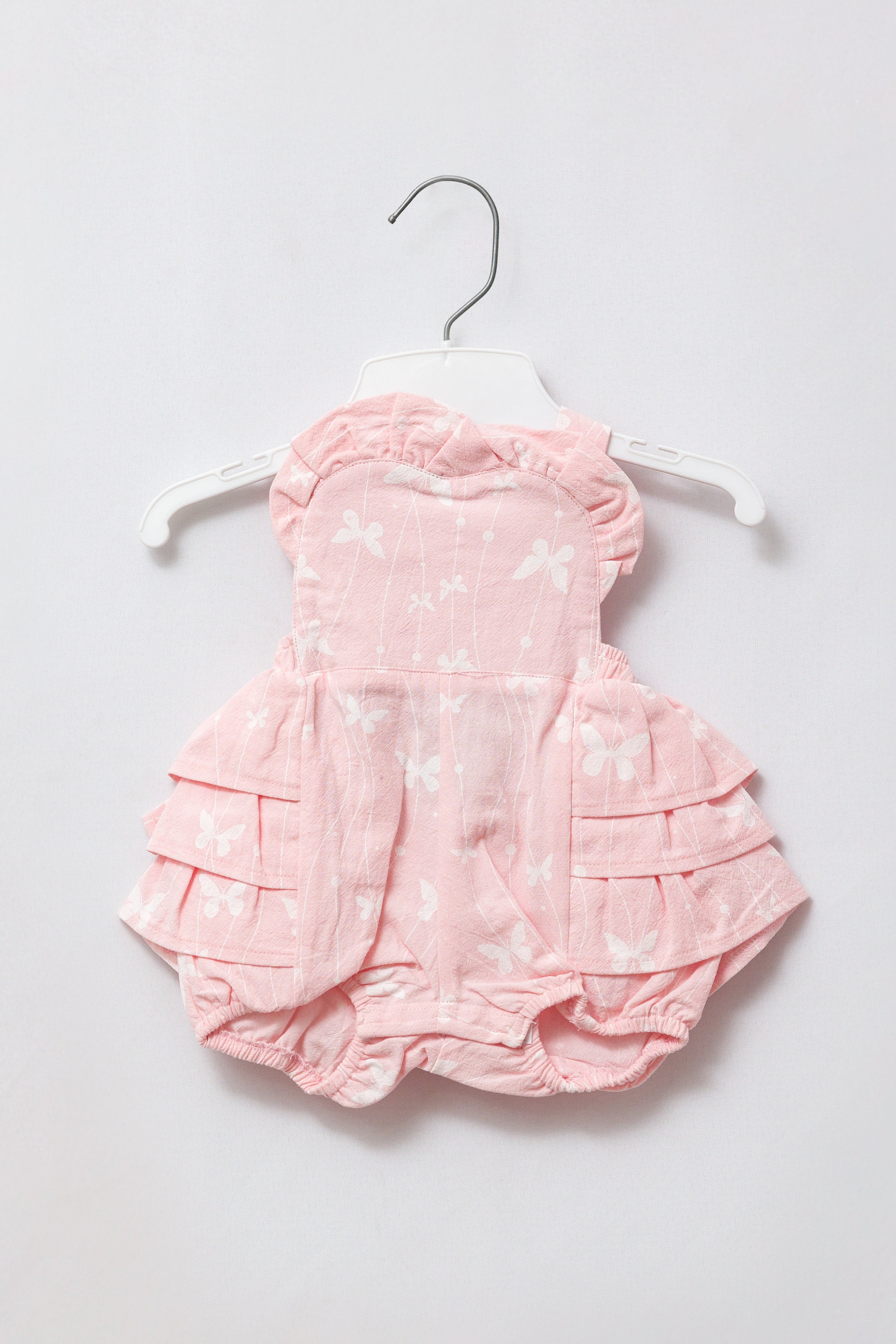 Pink Butterfly Frill Romper