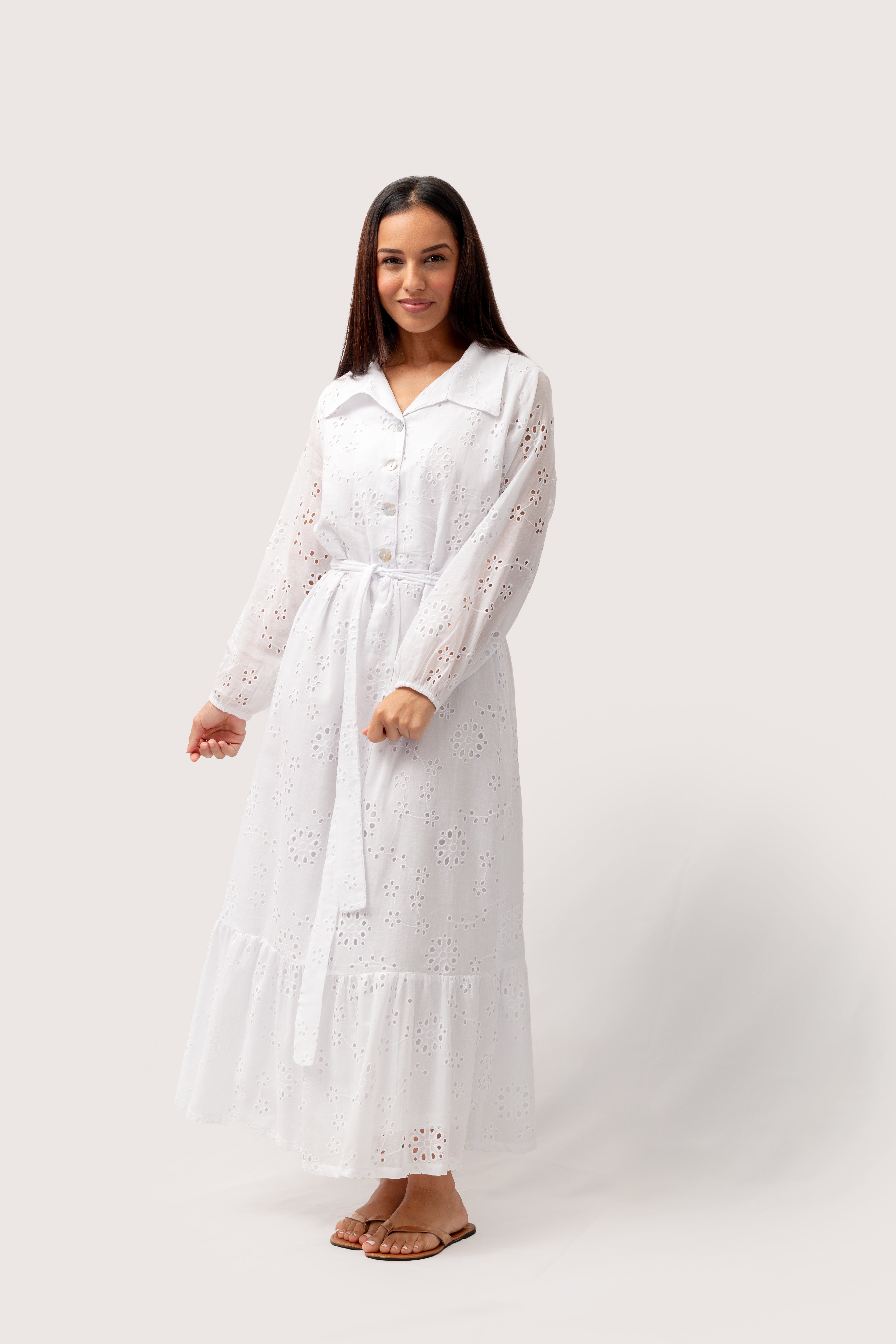 White Anglaise Ladies Dress