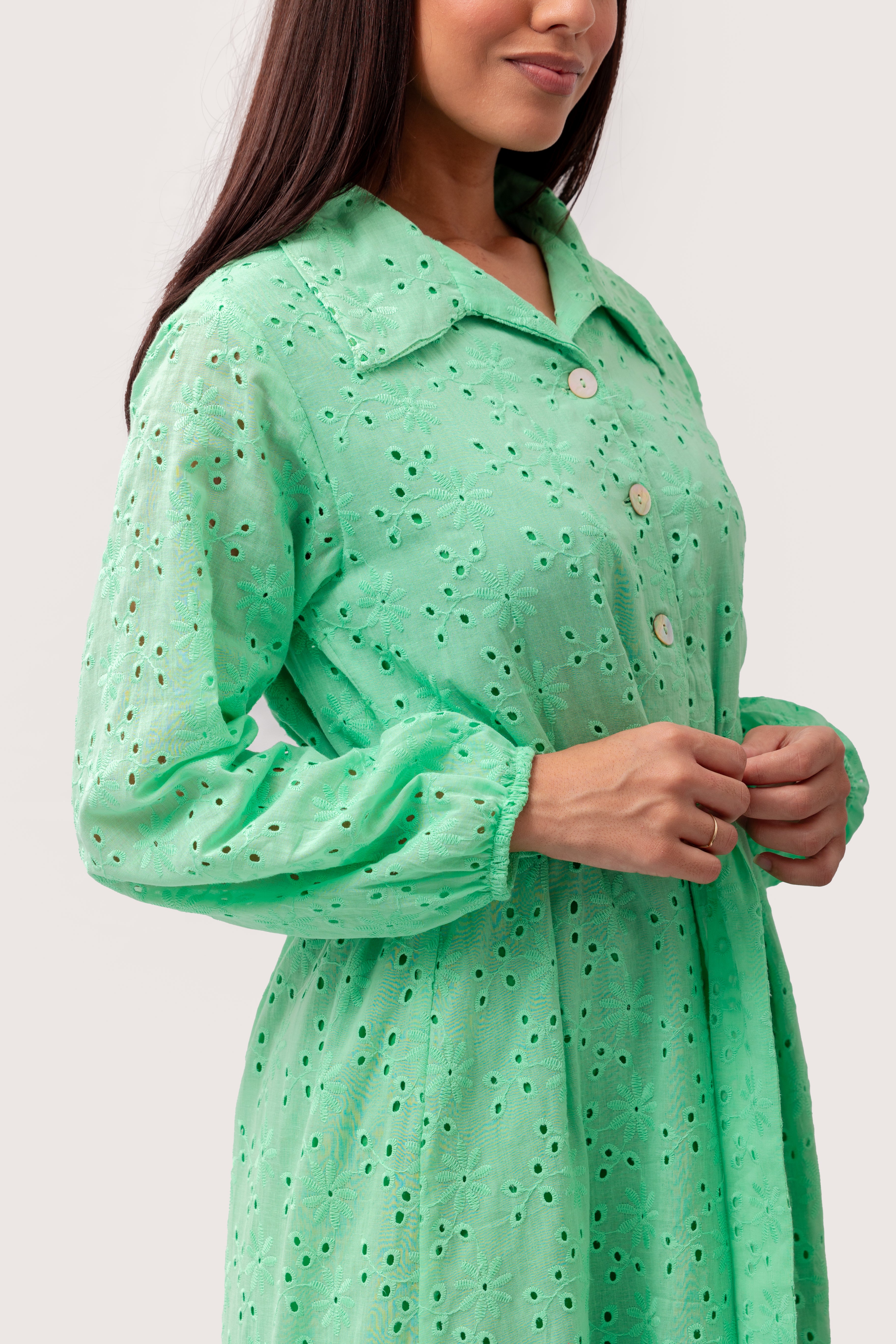 Green Anglaise Ladies Dress