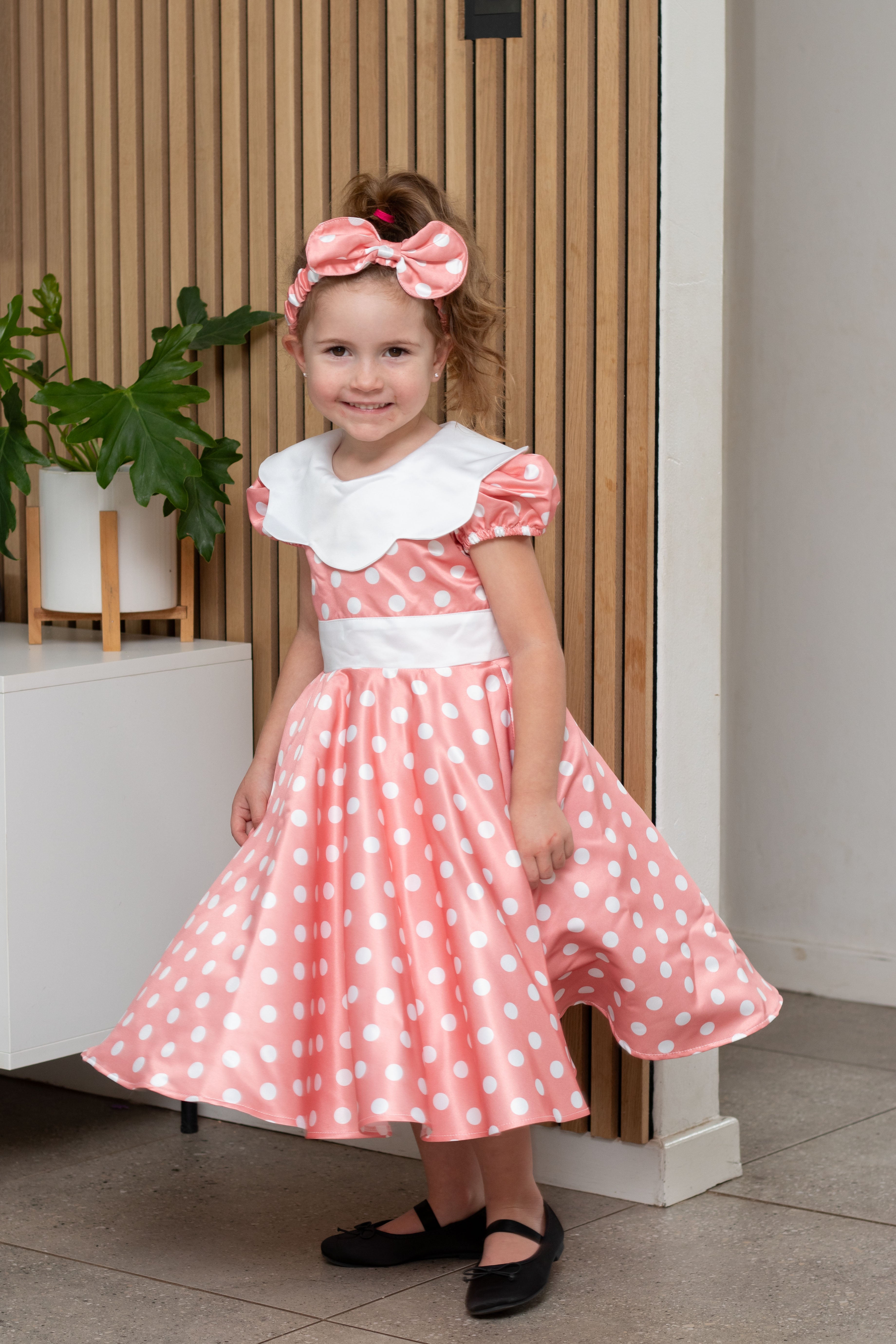 Minnie Mouse Inspired Dress & Headband- Pink