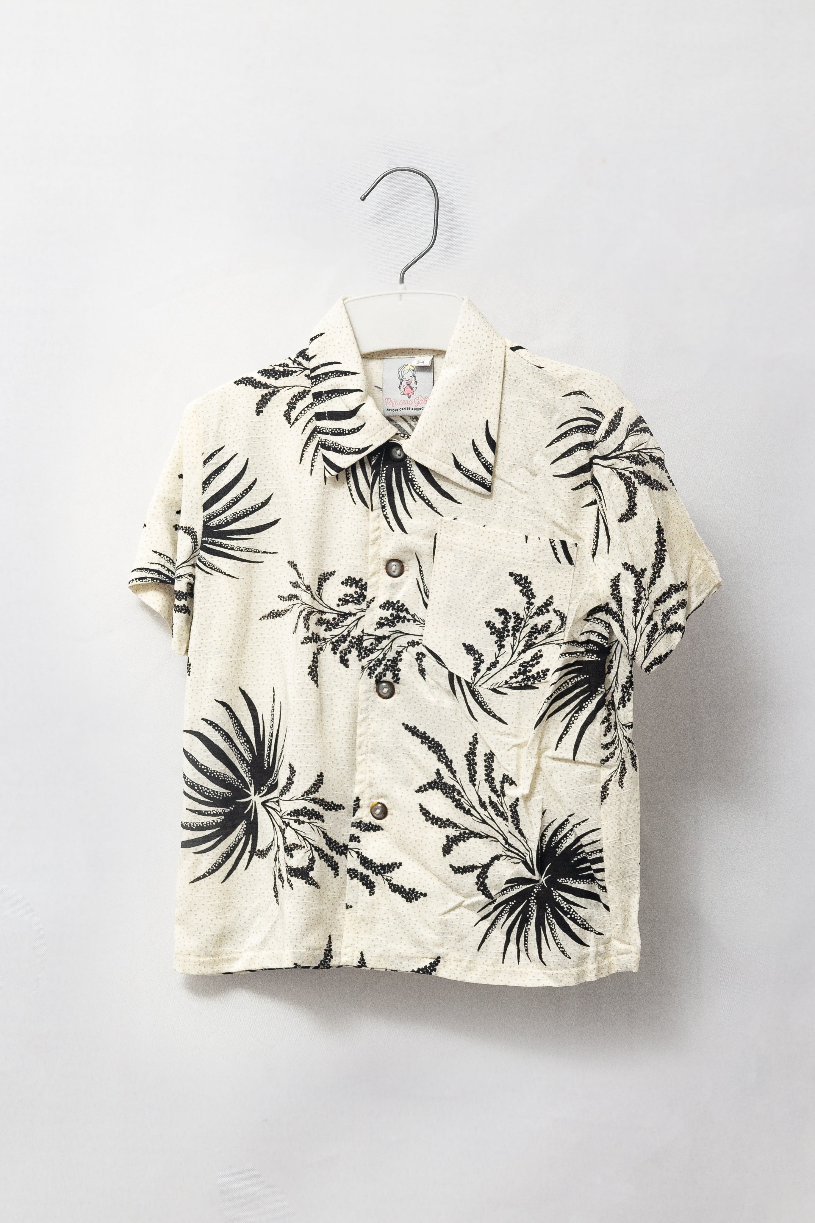 Black & White Palm Tree Boys Shirt