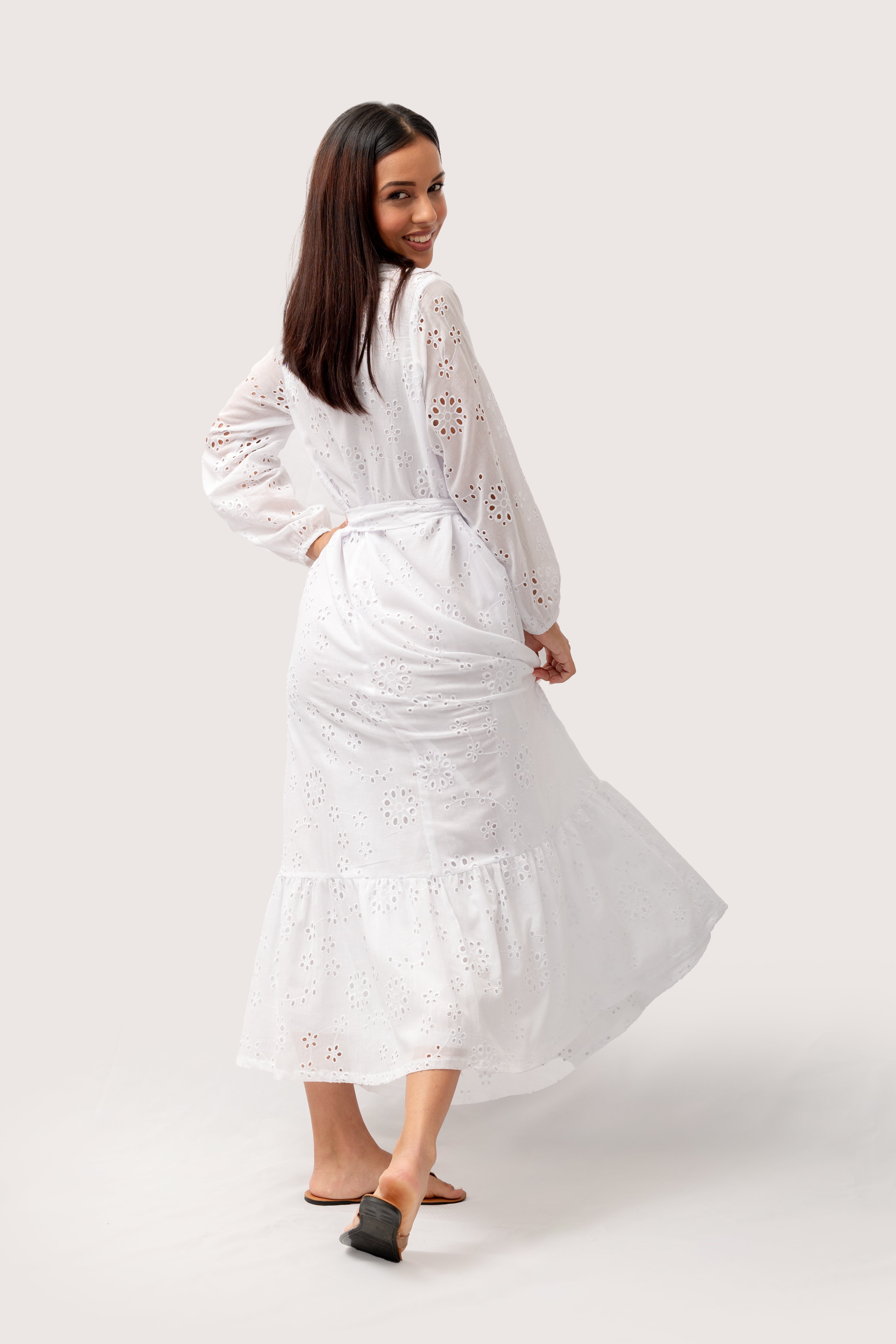White Anglaise Ladies Dress