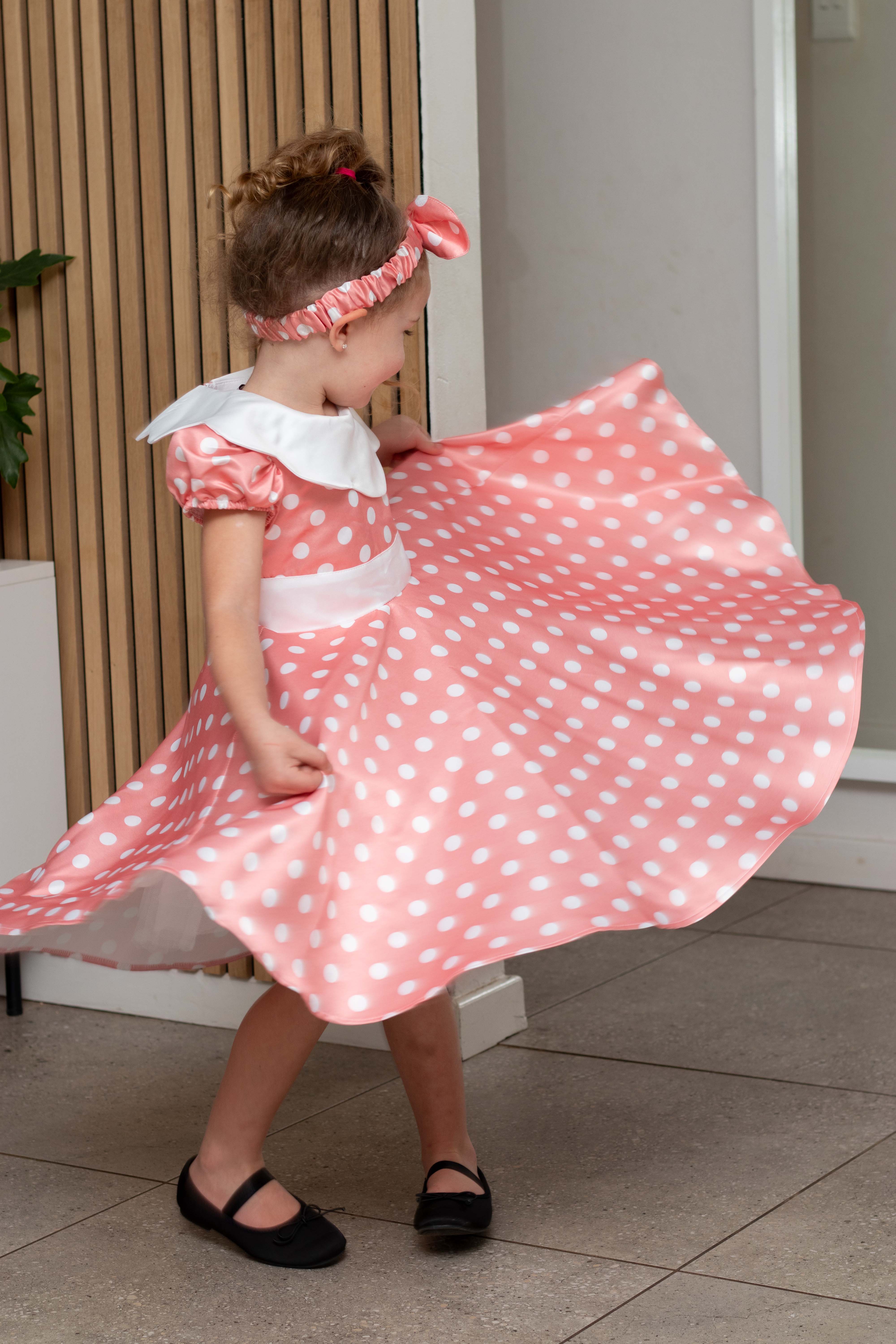 Minnie Mouse Inspired Dress & Headband- Pink