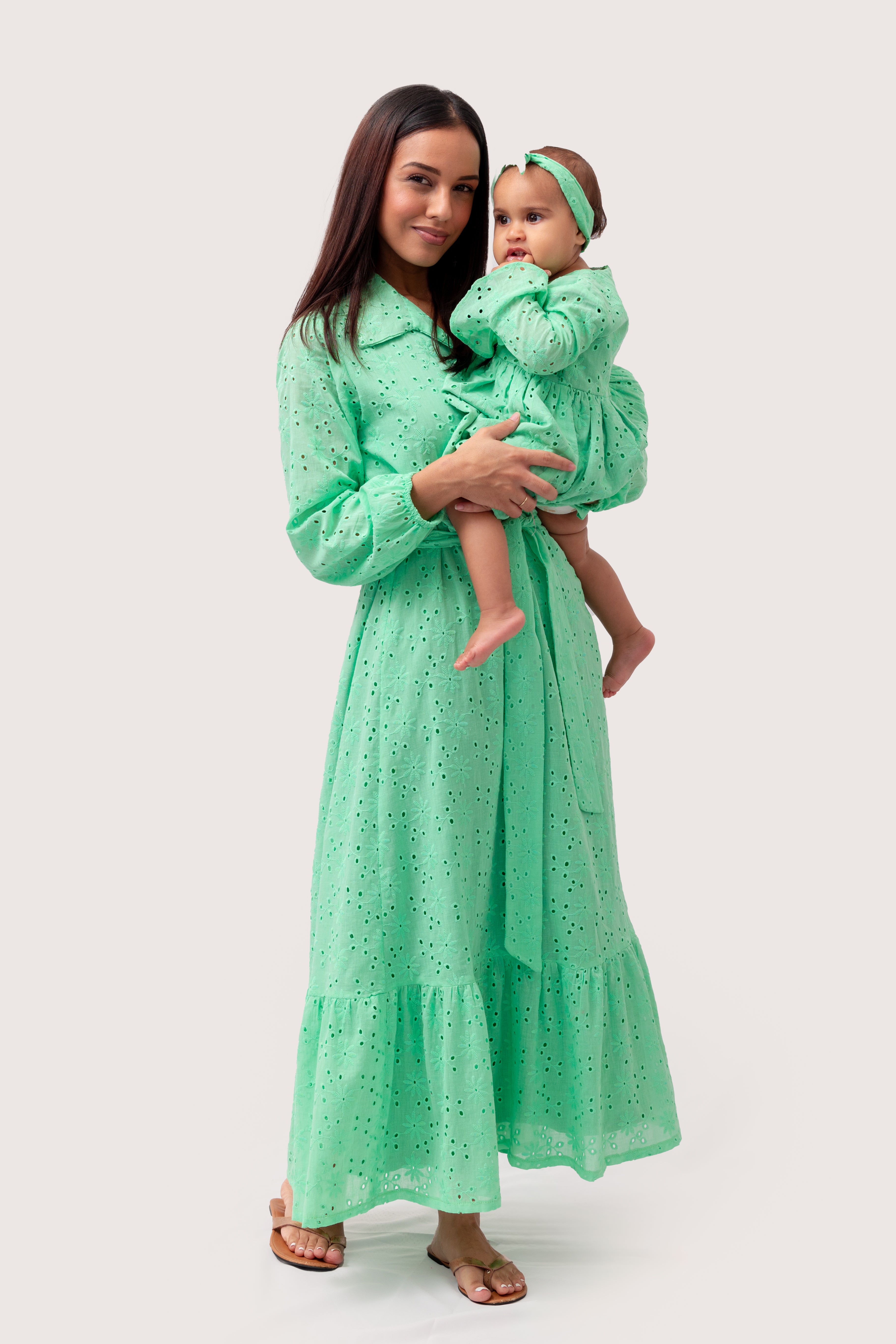 Green Anglaise Ladies Dress