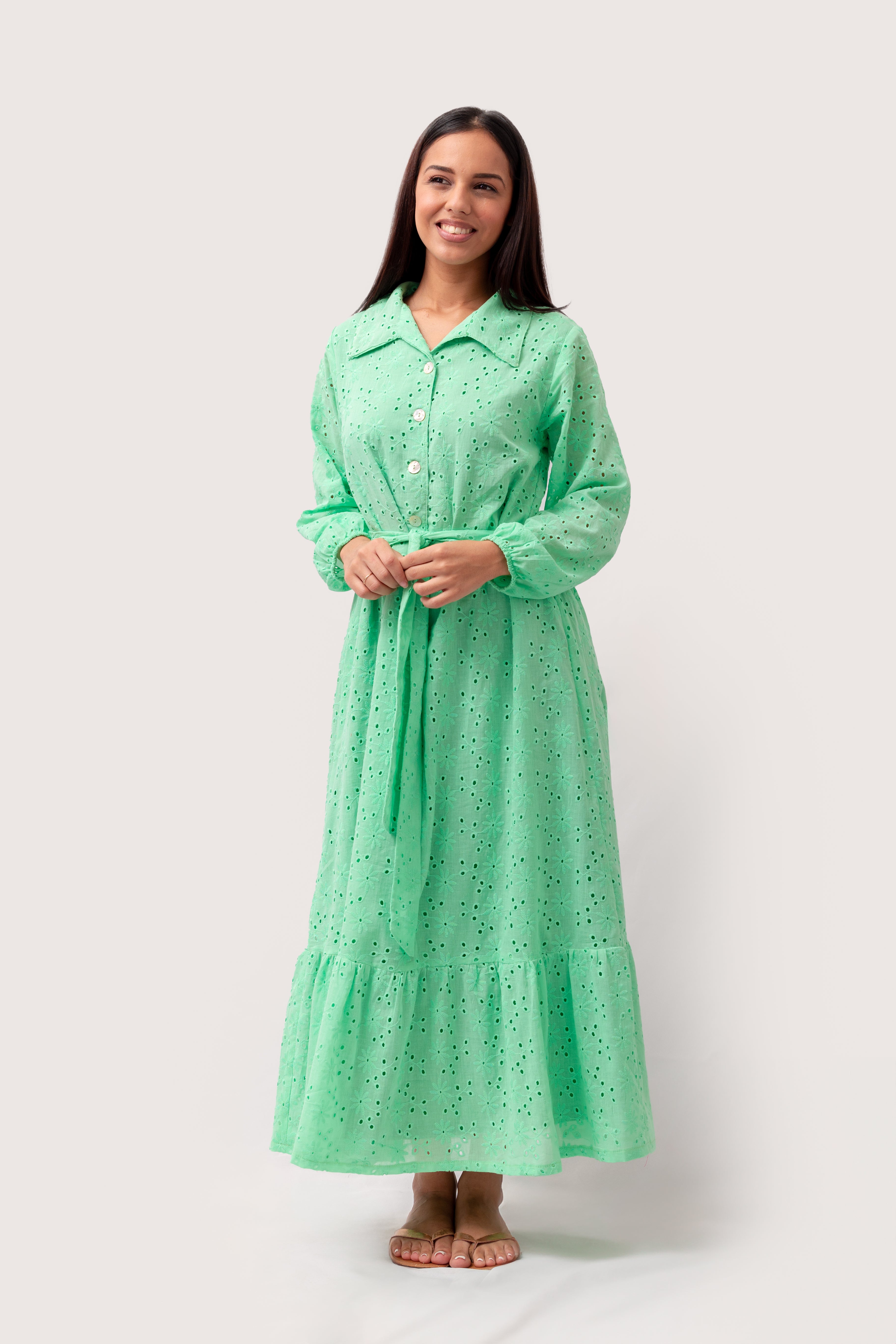 Green Anglaise Ladies Dress