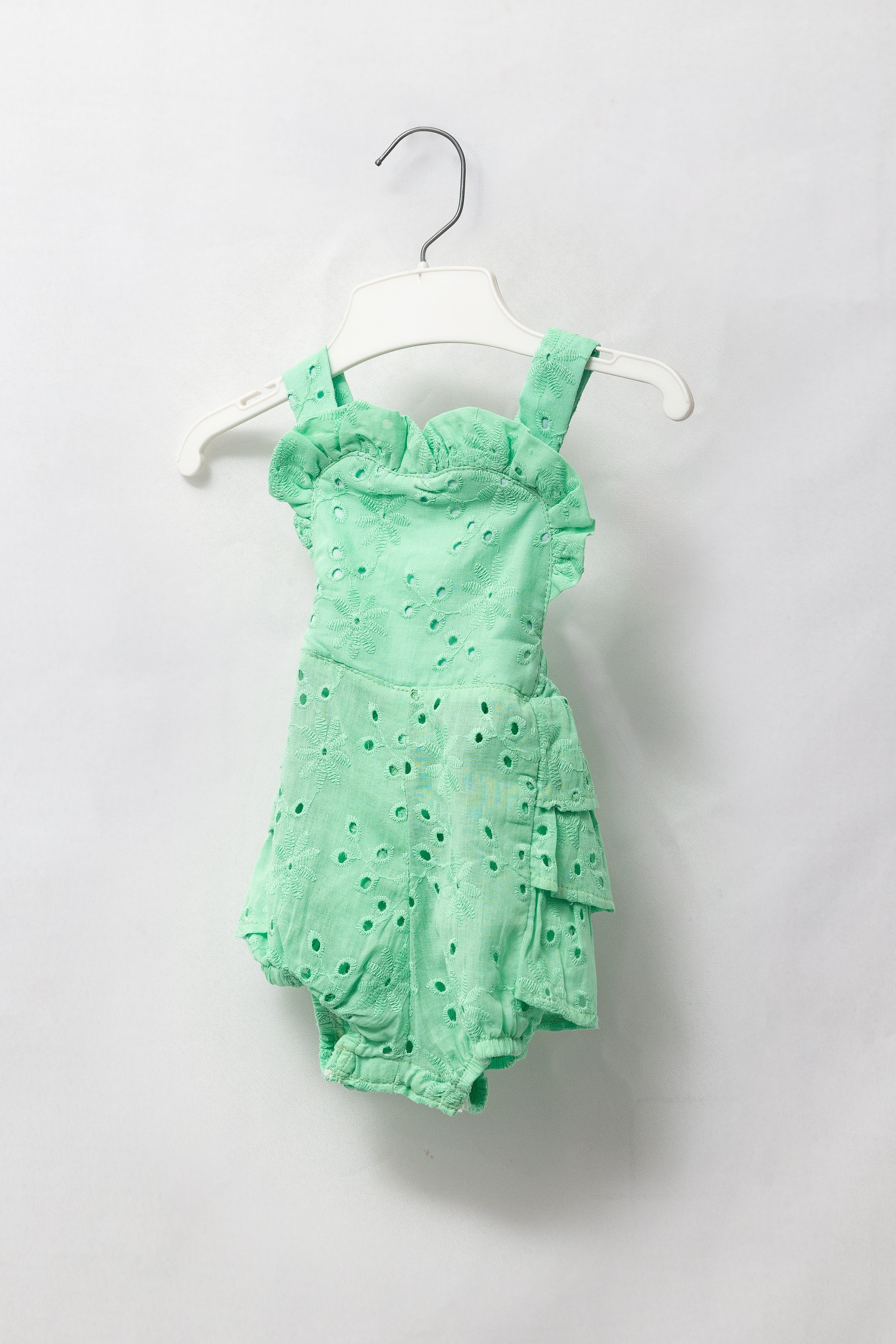 Green Anglaise Frill Romper