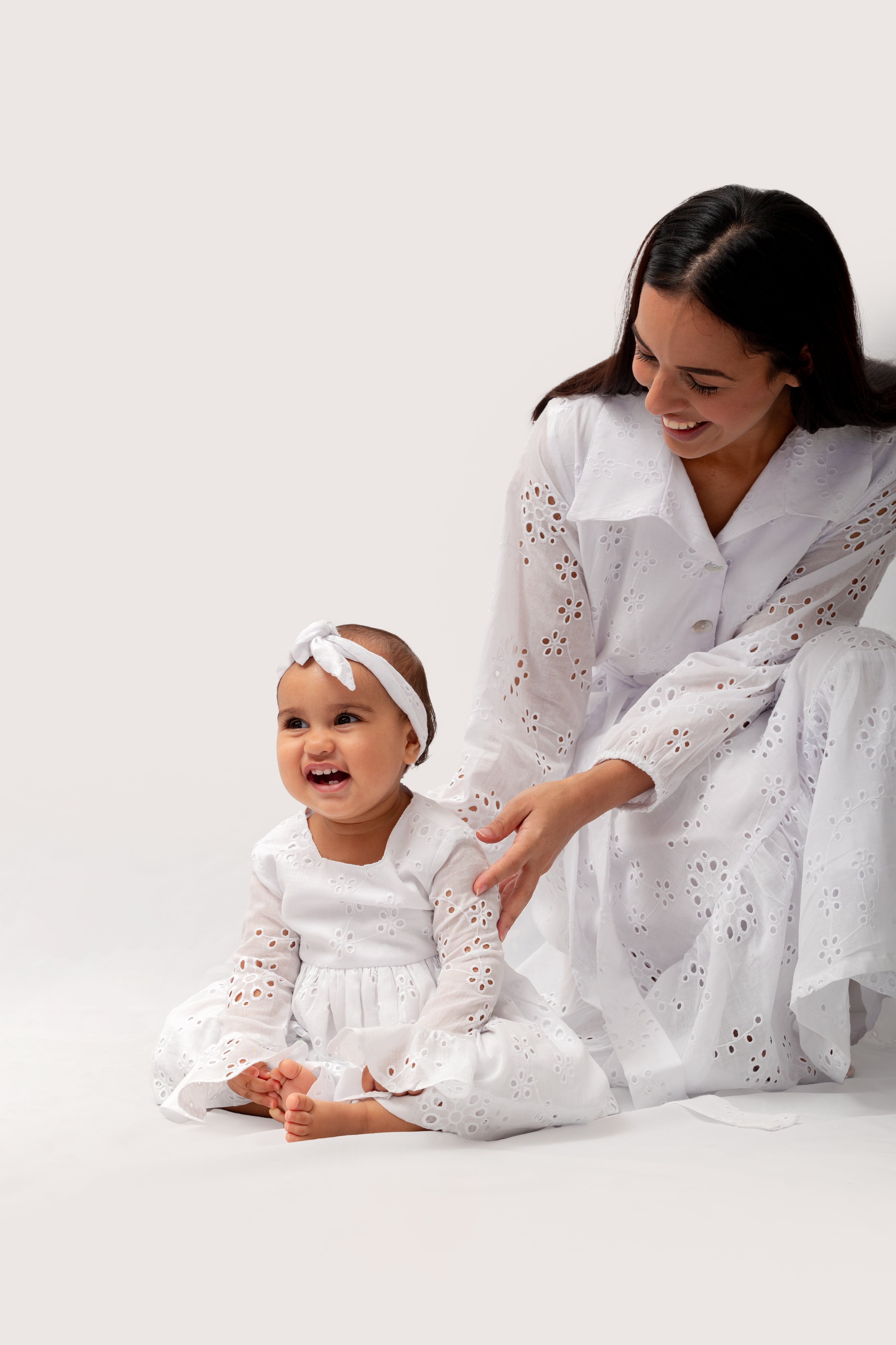White Anglaise Dress (Long sleeve)
