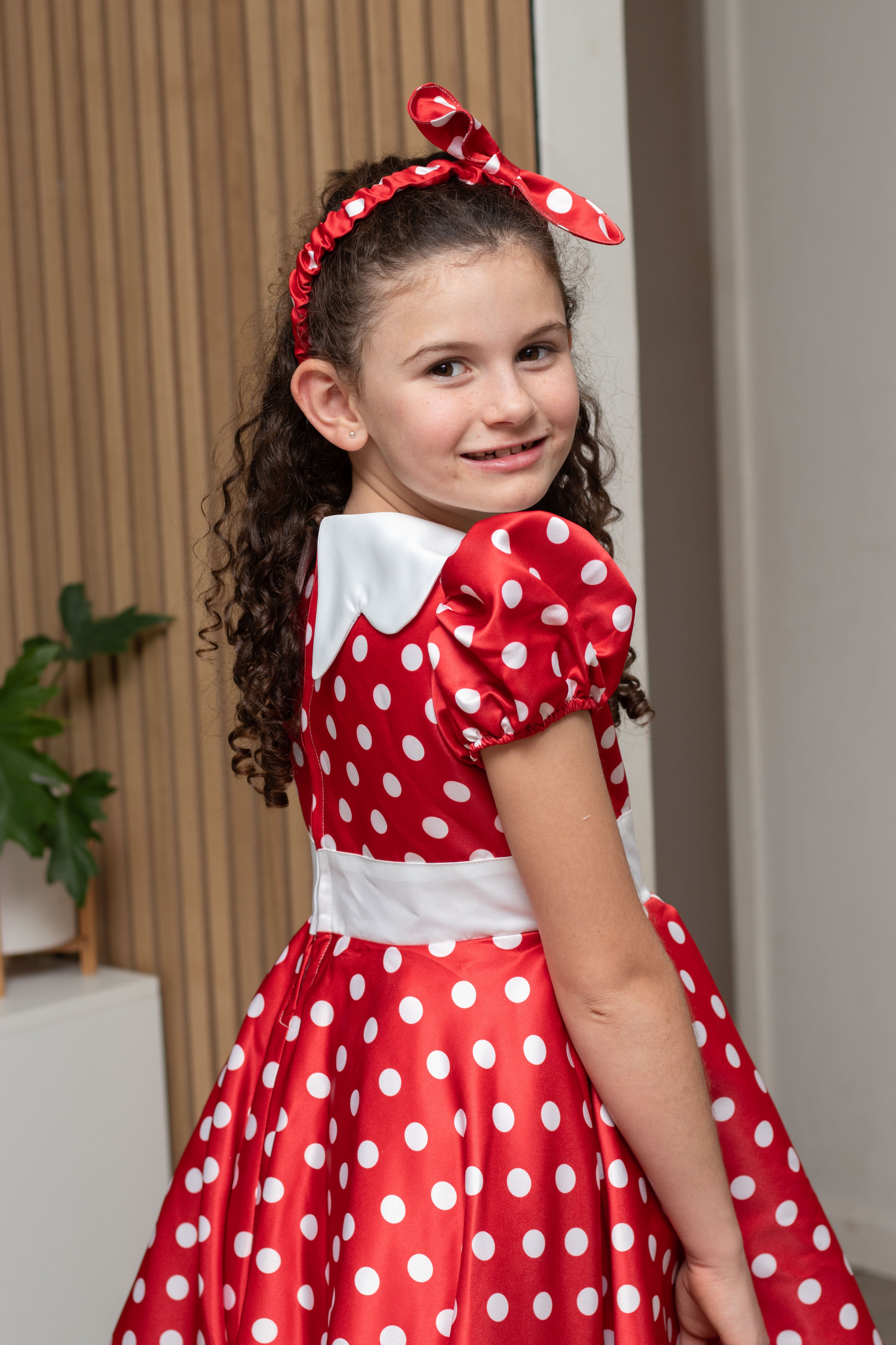 Minnie Mouse Inspired Dress & Headband- Red