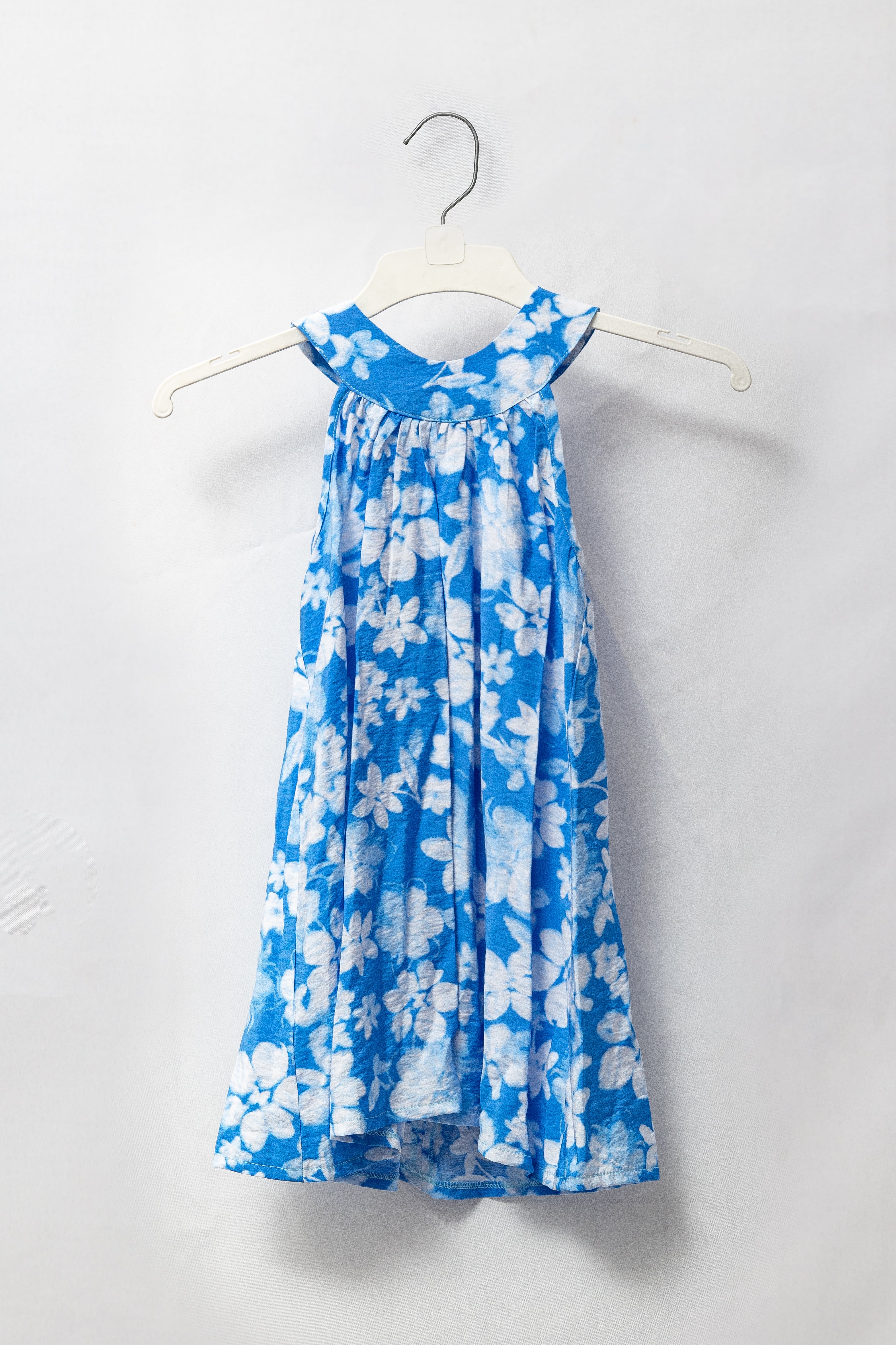 Blue Floral Horseshoe Dress