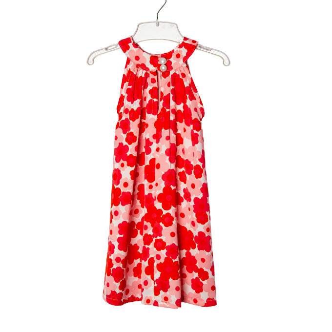 Pink & Red Poppy Horseshoe Dress