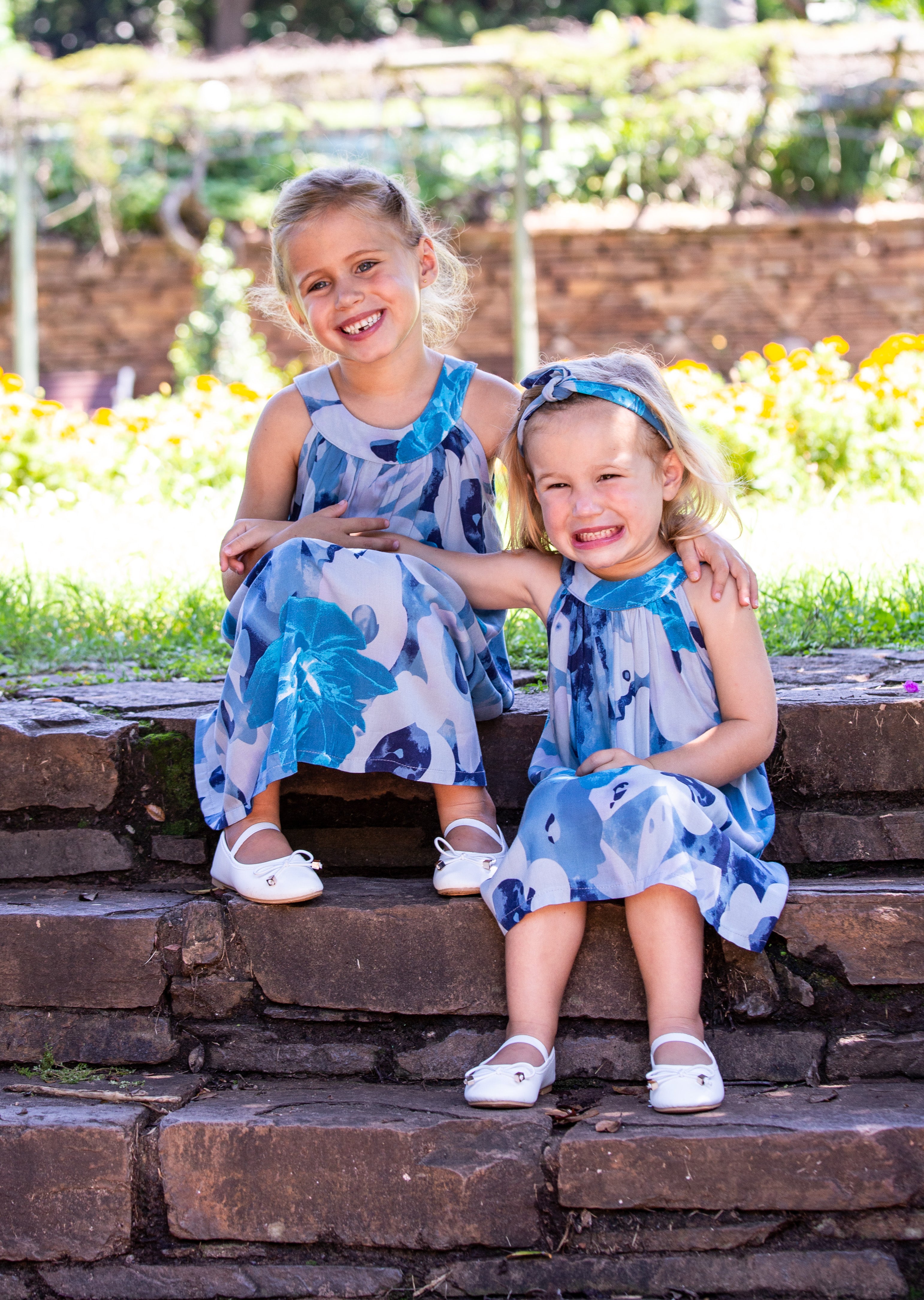 Abstract Blue Horseshoe Dress