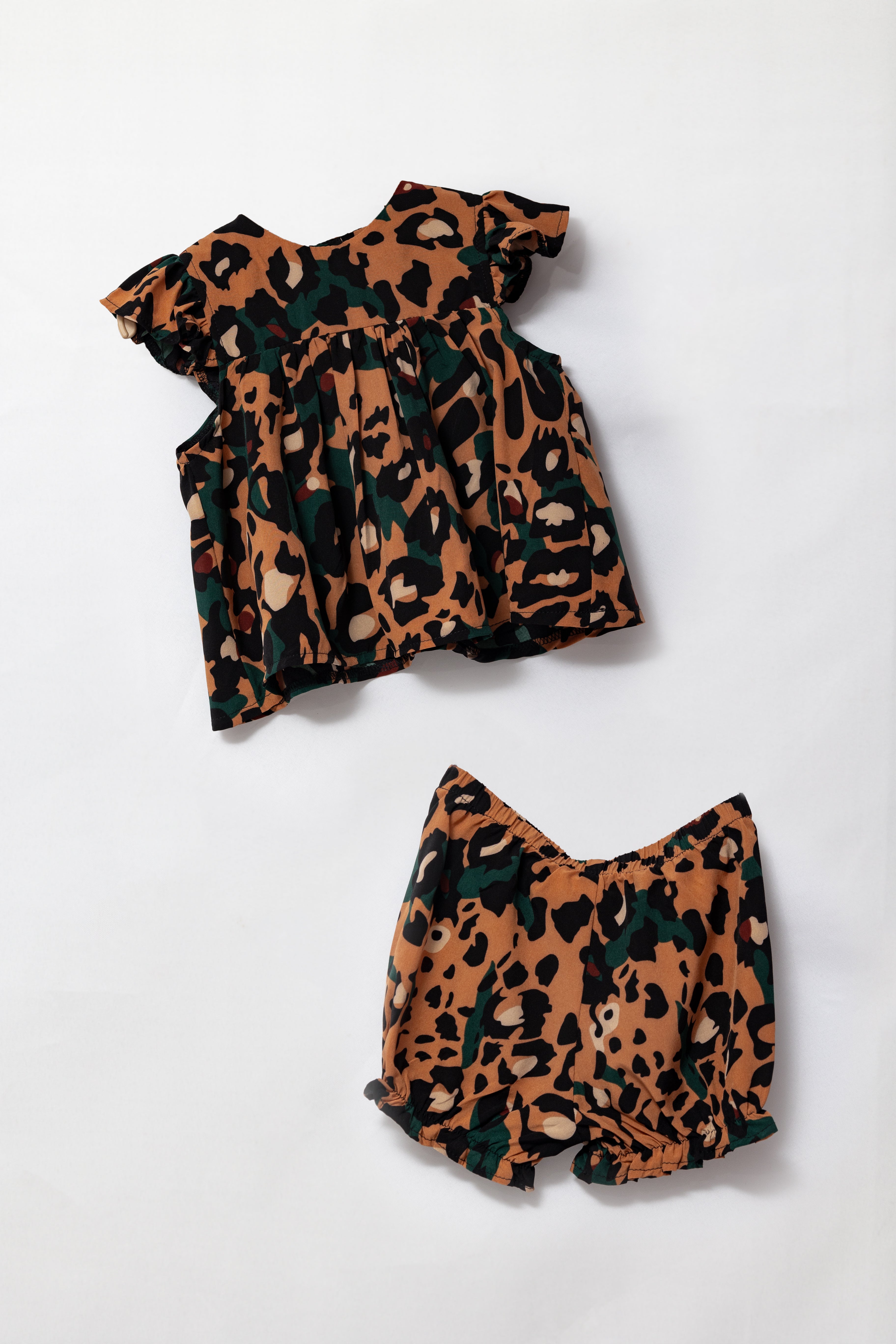 Leopard & Green Top & Bloomer Set