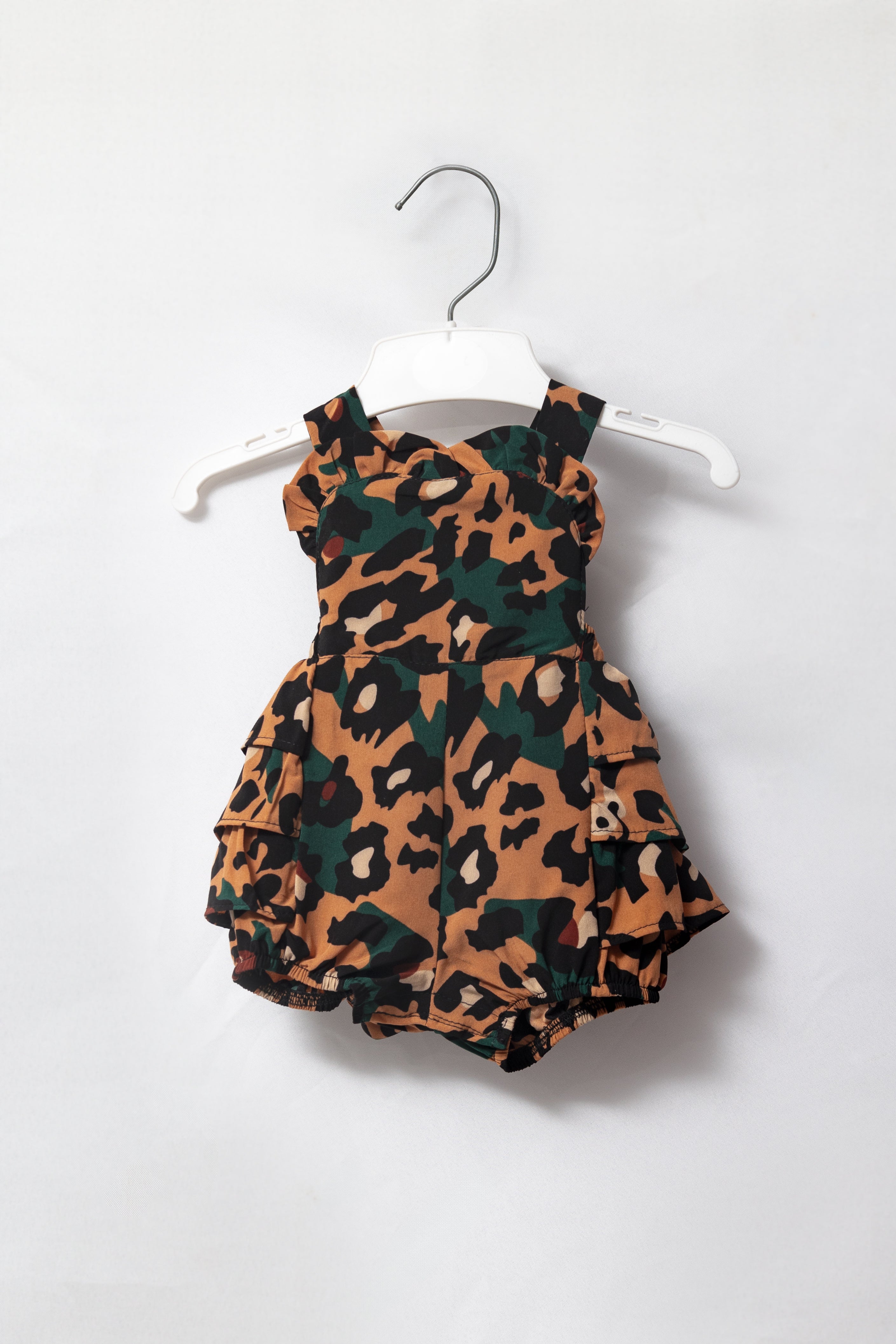 Leopard & Green Frill Romper
