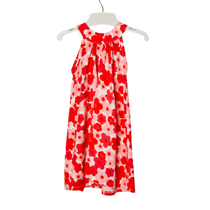 Pink & Red Poppy Horseshoe Dress