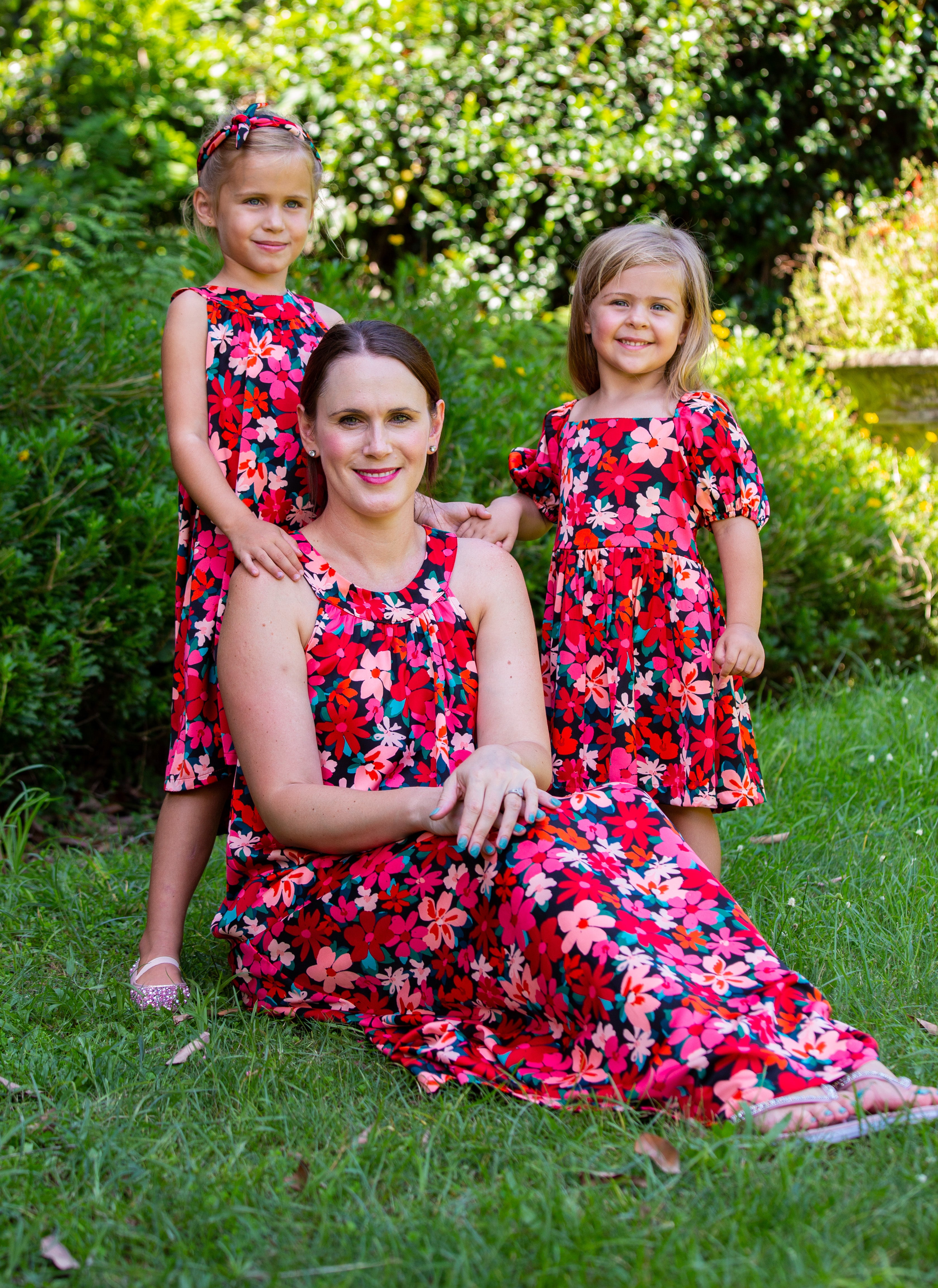 Red Floral Horseshoe Ladies Dress
