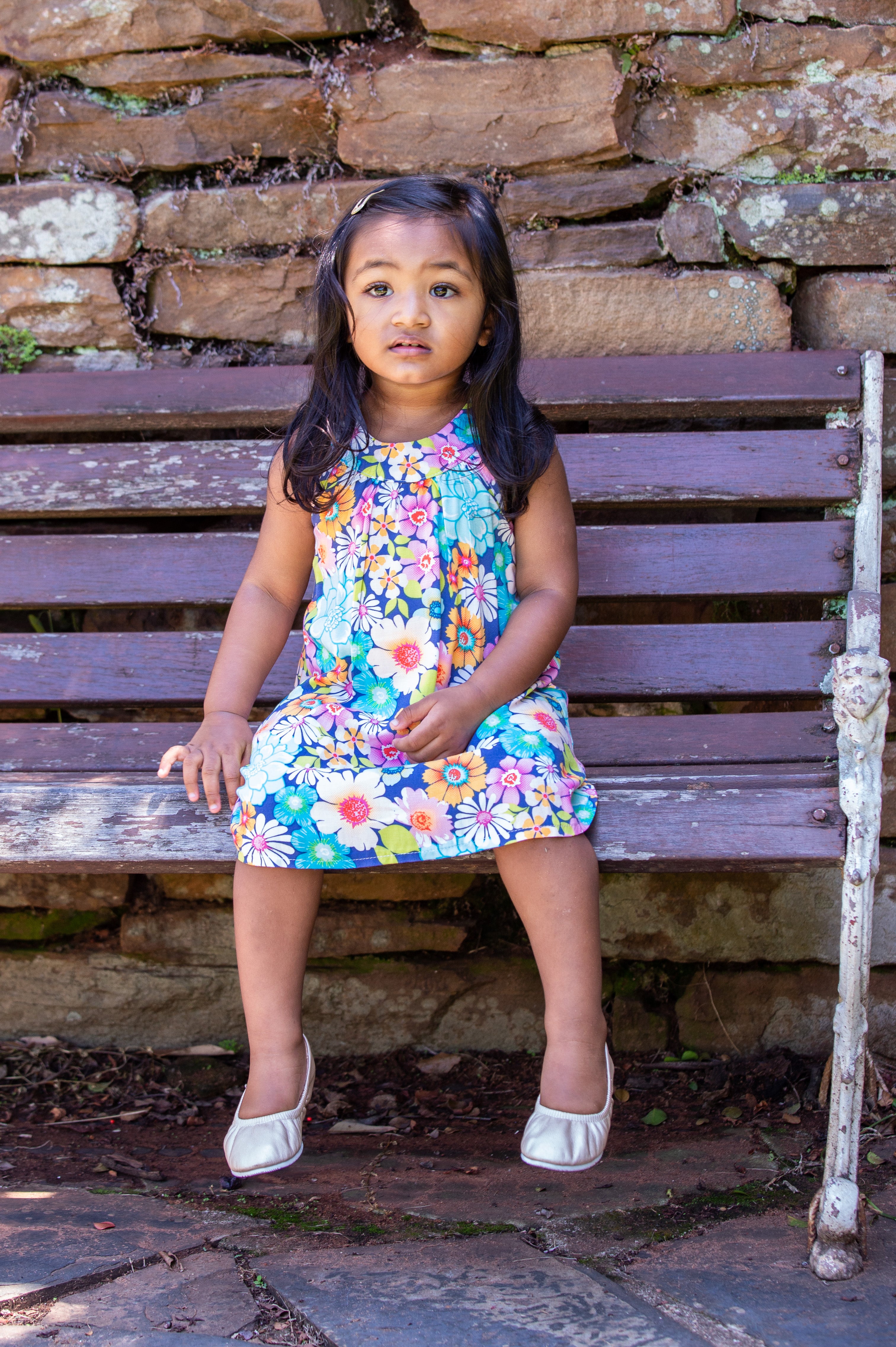 Blue Floral Horseshoe Dress
