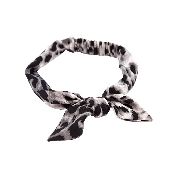 Grey Leopard Print Headband