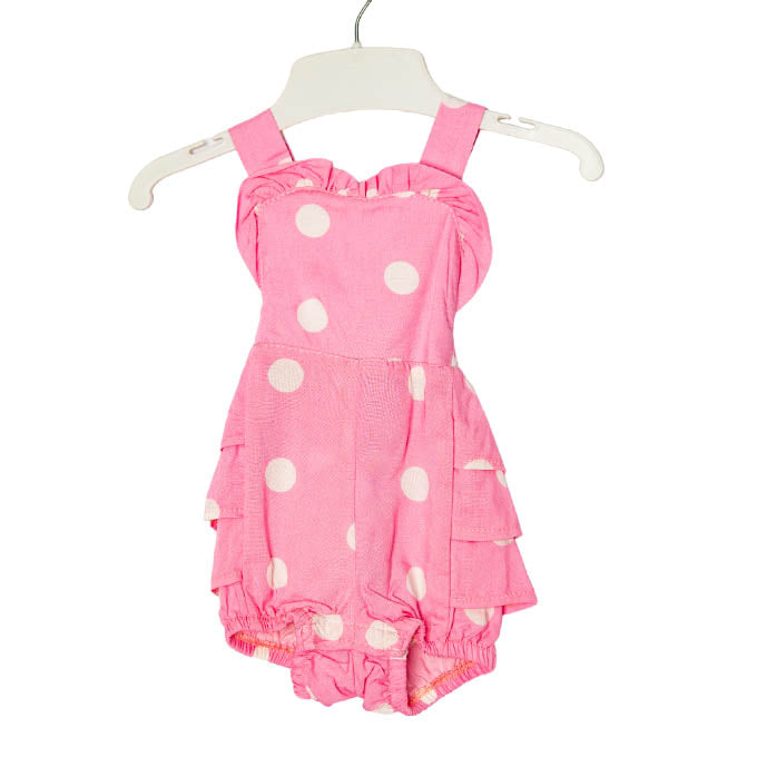 Pink Polkadot Frill Romper