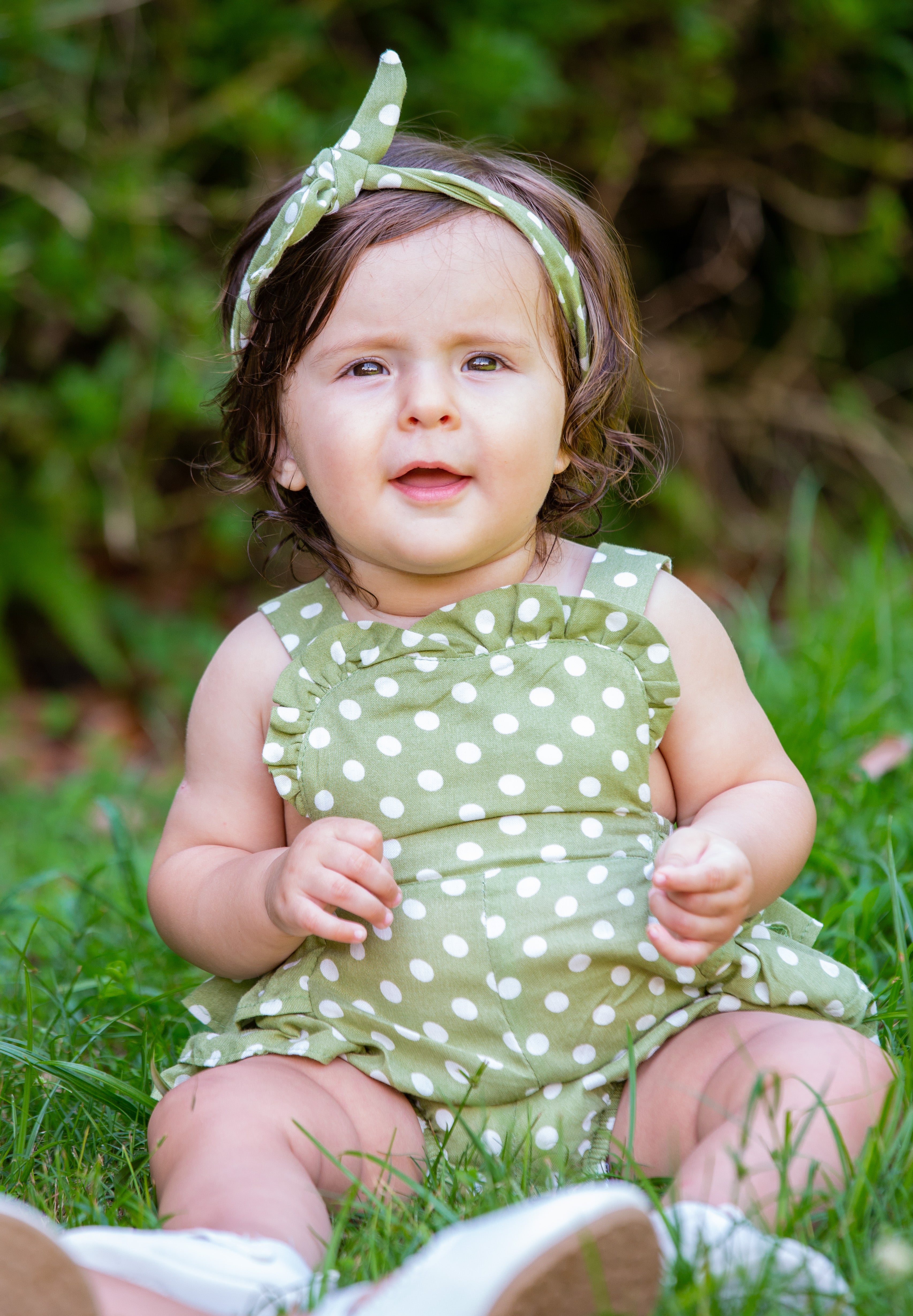 Green Polkadot Headband