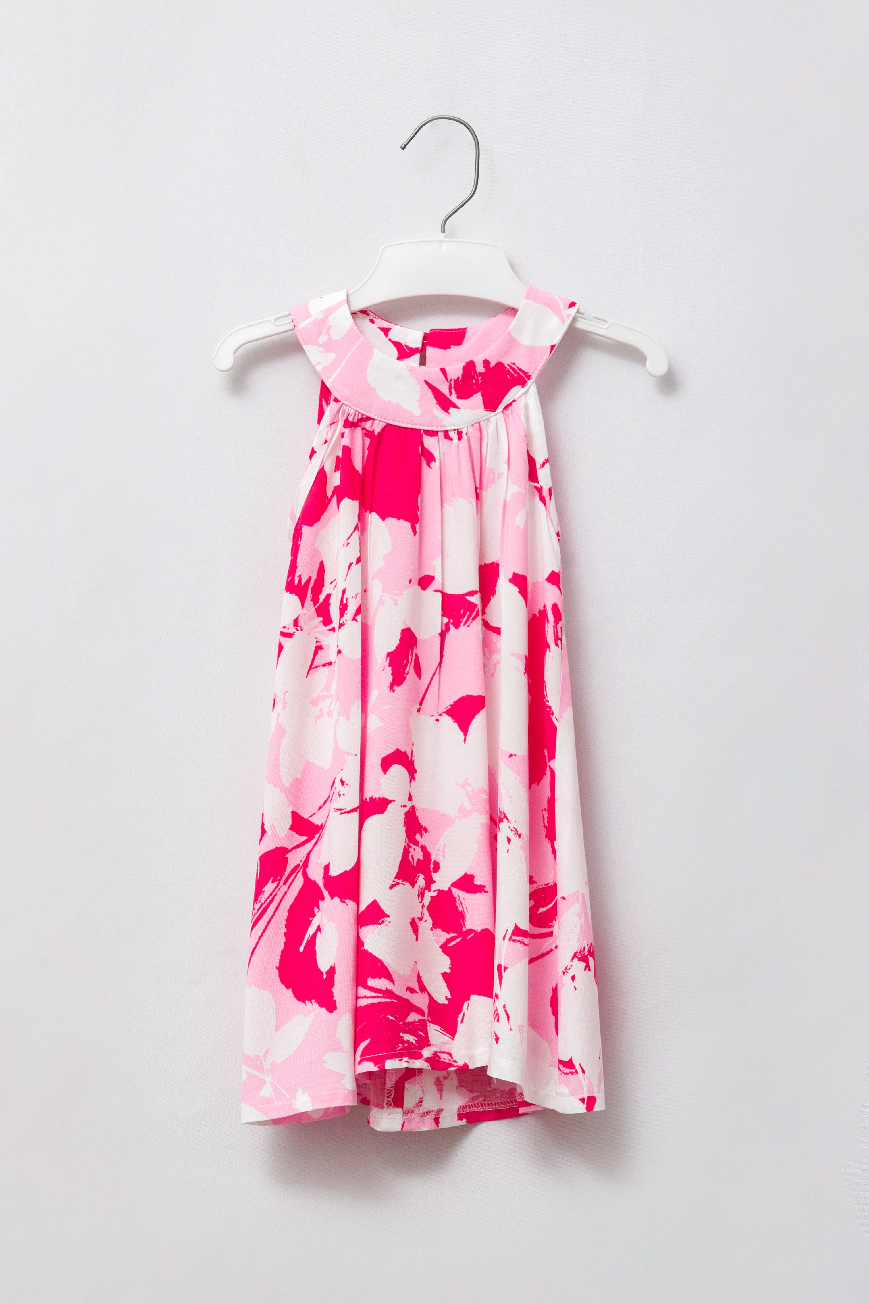 Pink, Red & White Floral Horseshoe Dress