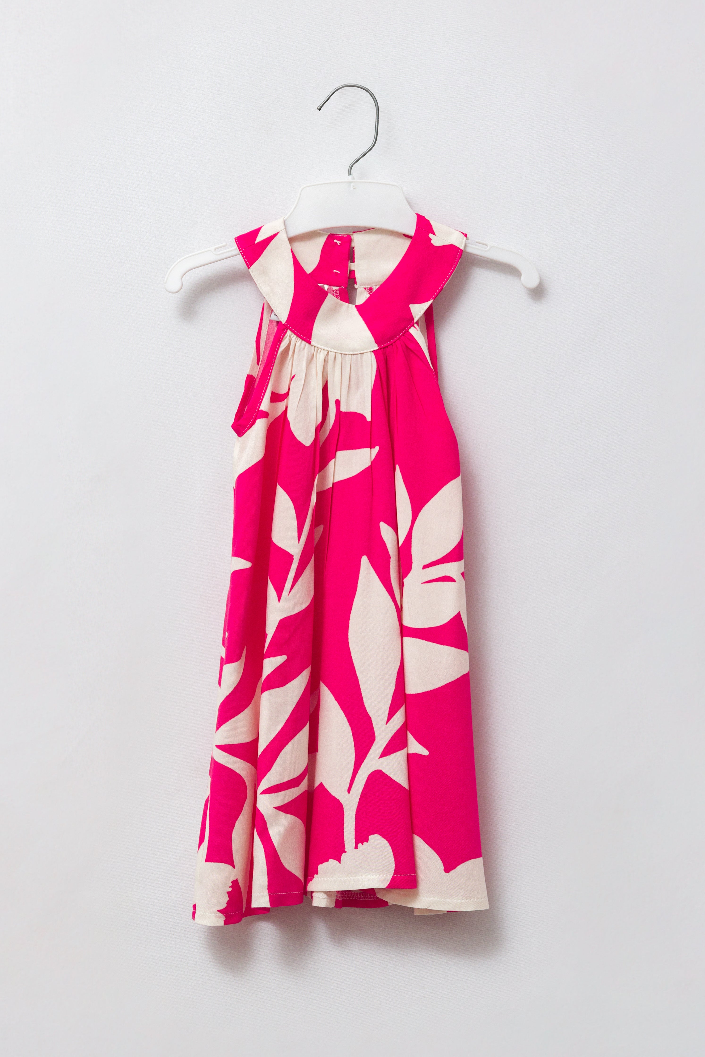 Pink & White Floral Horseshoe Dress