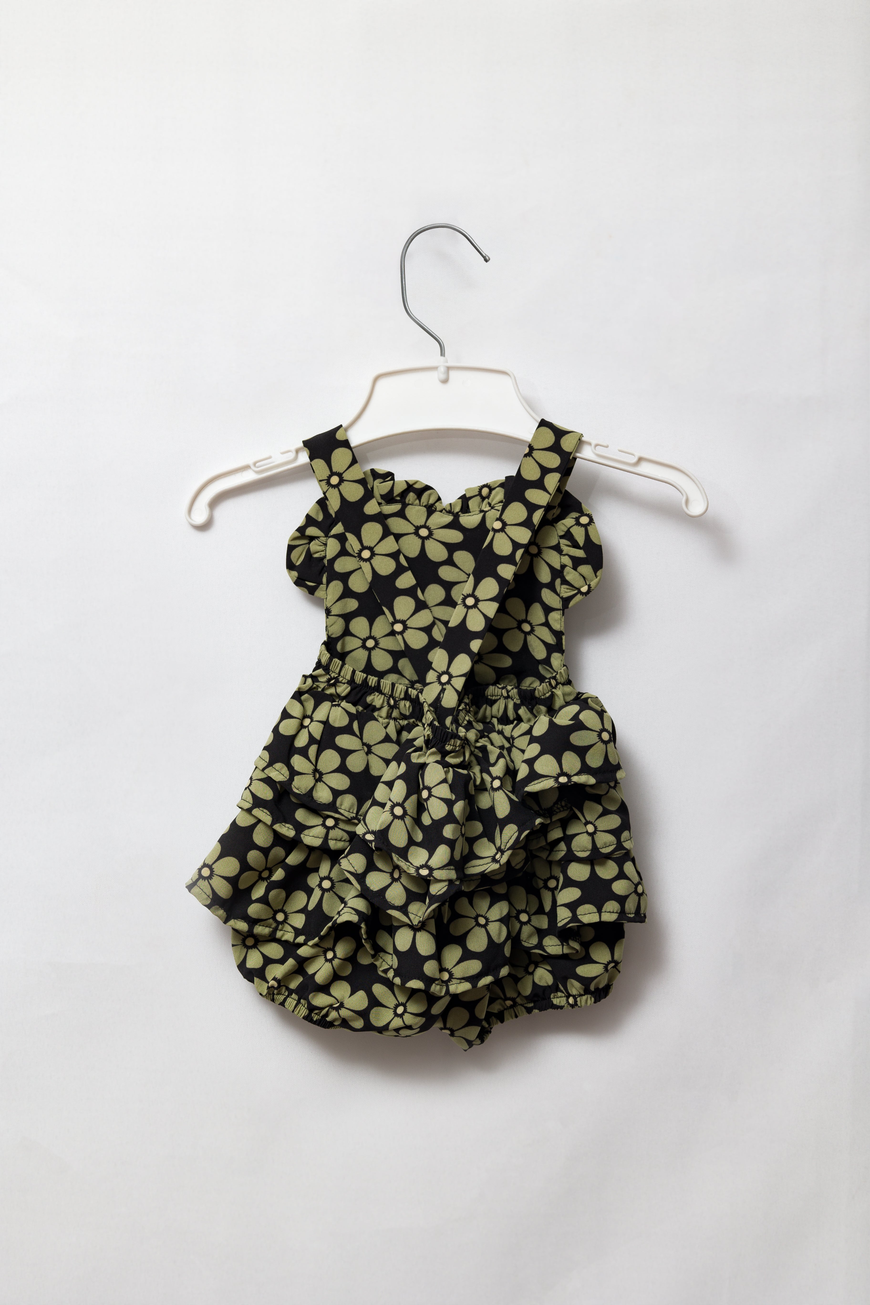Green Daisy Frill Romper