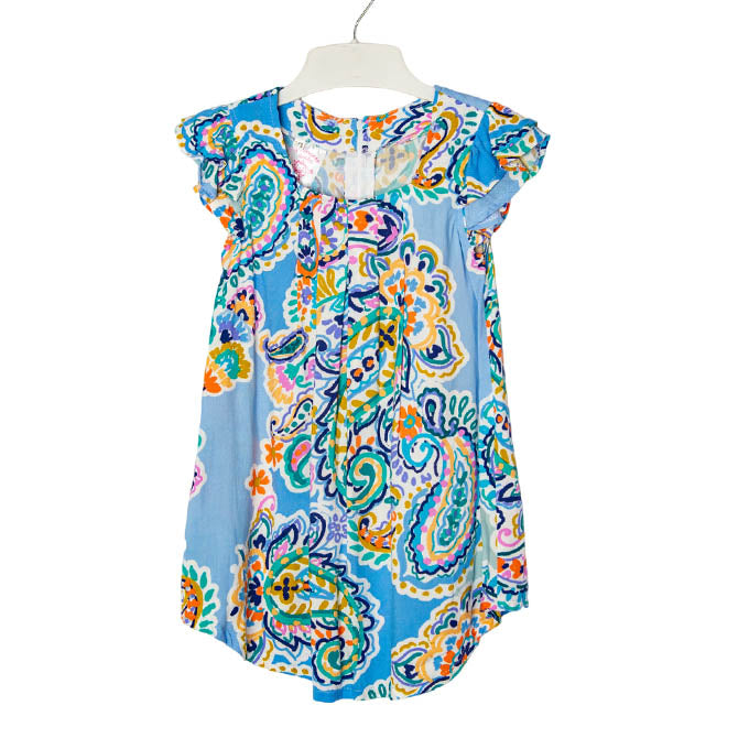 Paisley Frill Sleeve Dress