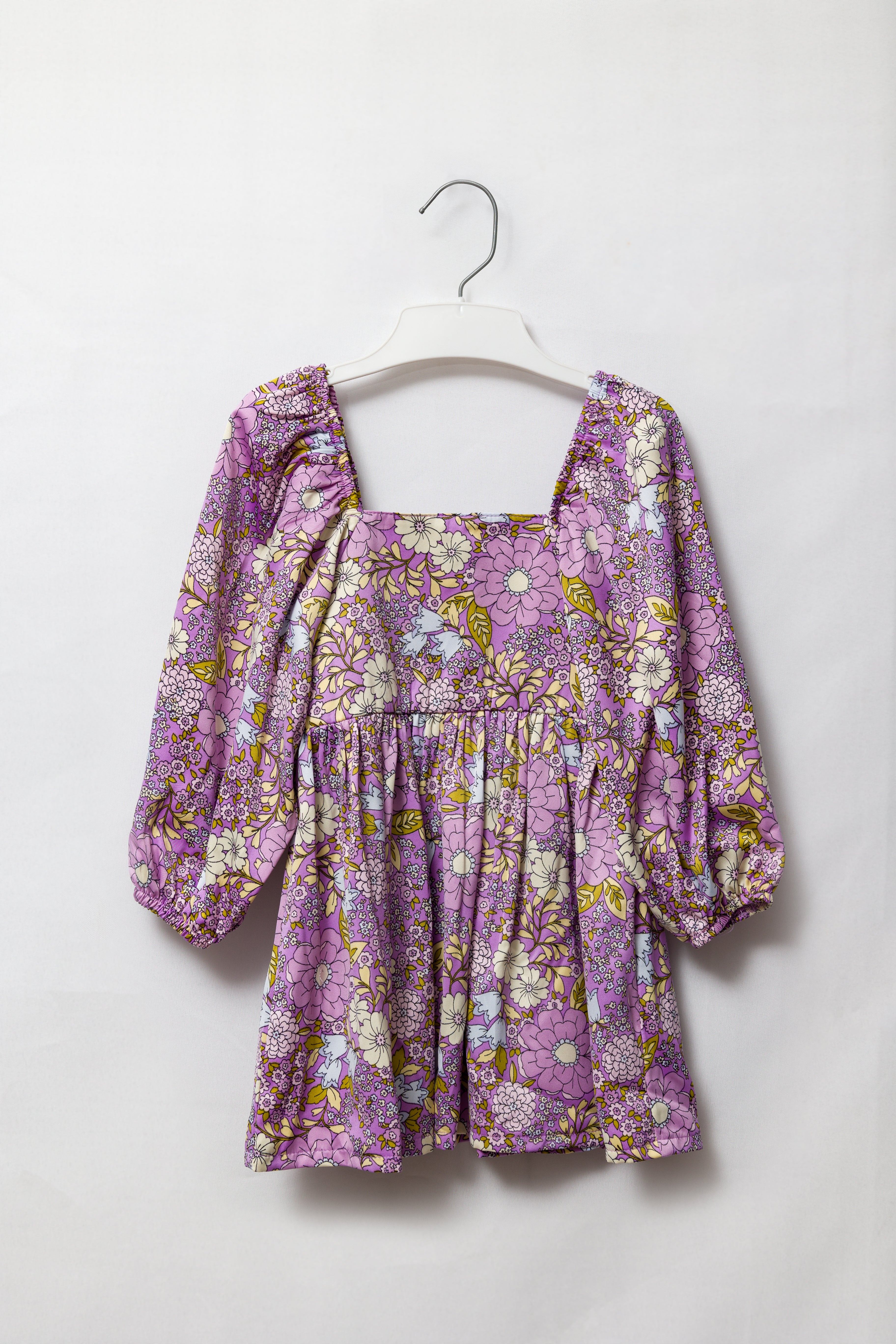 Lilac Floral Long Sleeve Babydoll Dress
