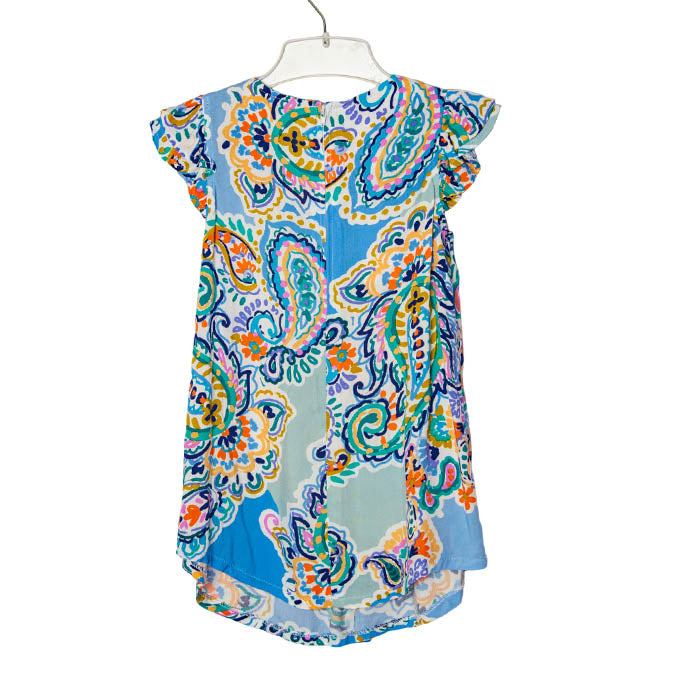 Paisley Frill Sleeve Dress