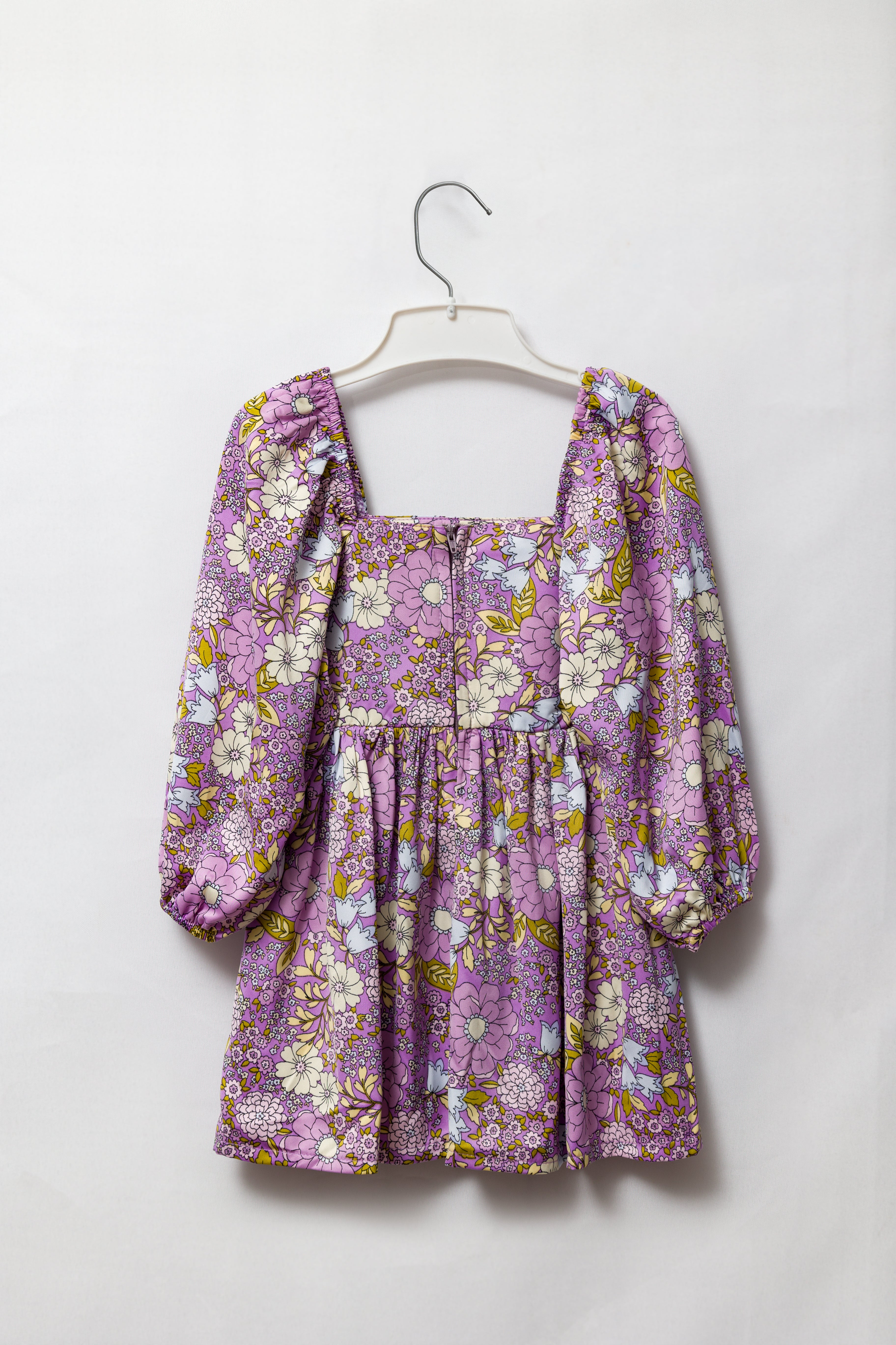 Lilac Floral Long Sleeve Babydoll Dress
