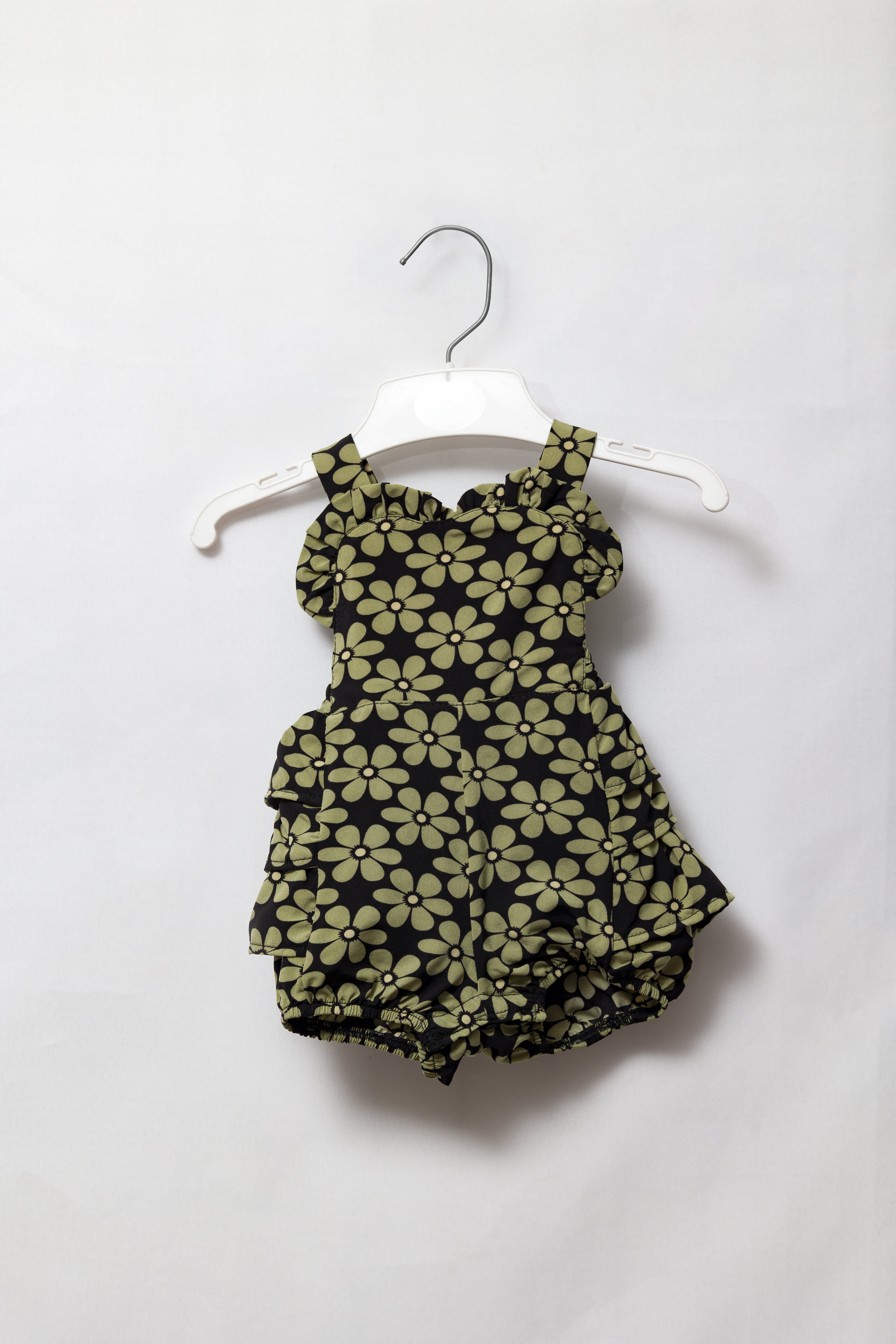Green Daisy Frill Romper