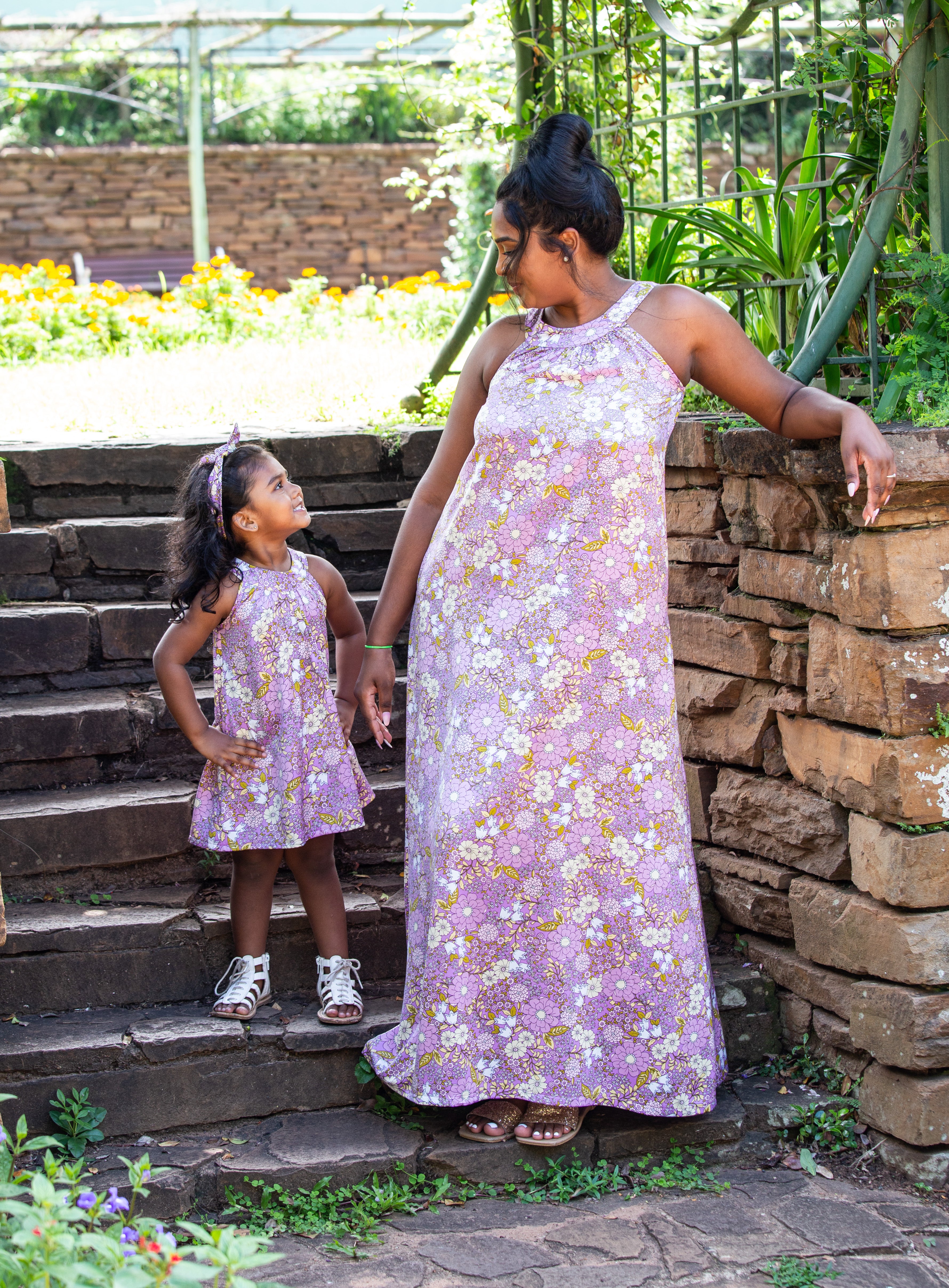 Lilac Floral Horseshoe Dress