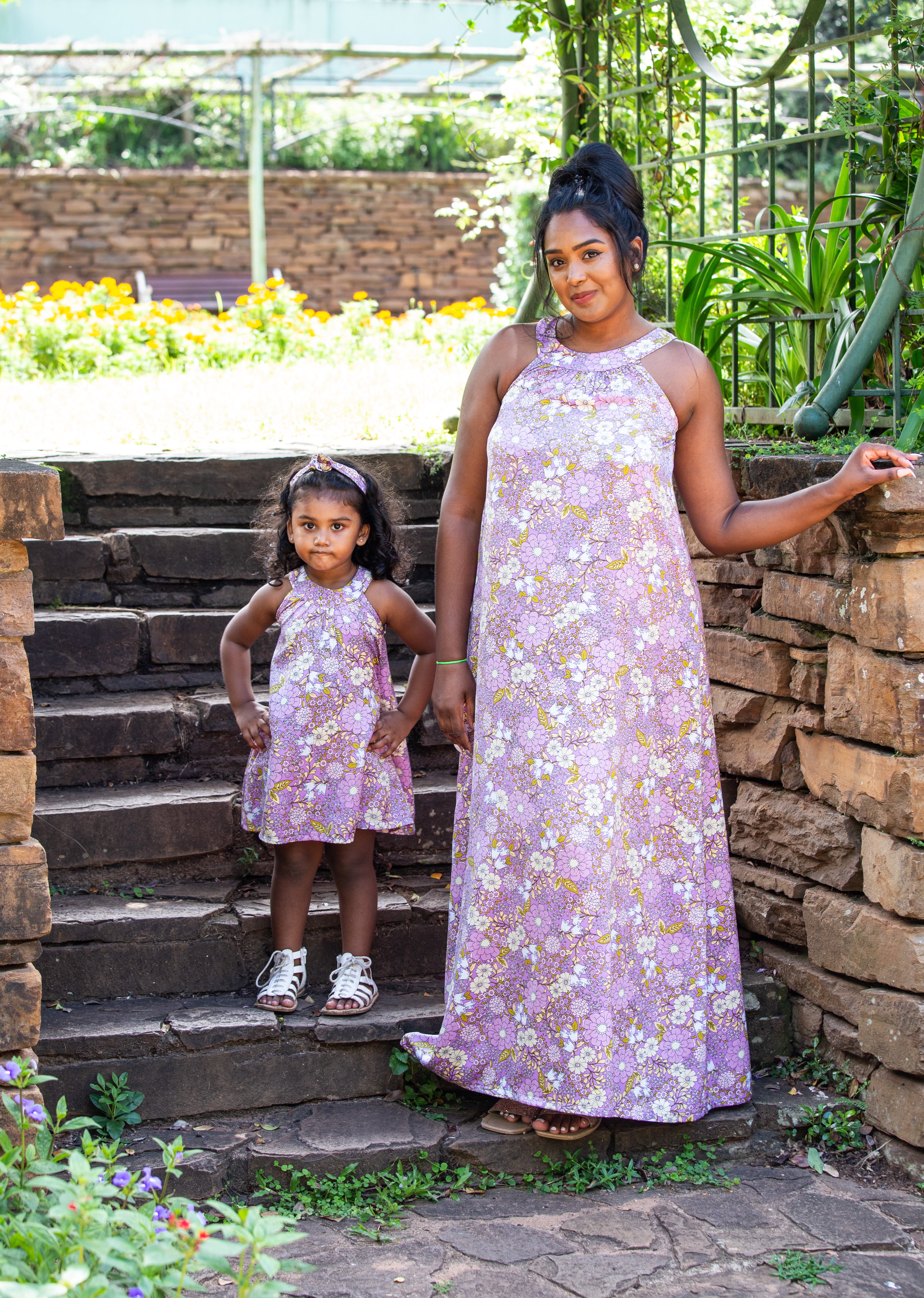 Lilac Floral Horseshoe Dress