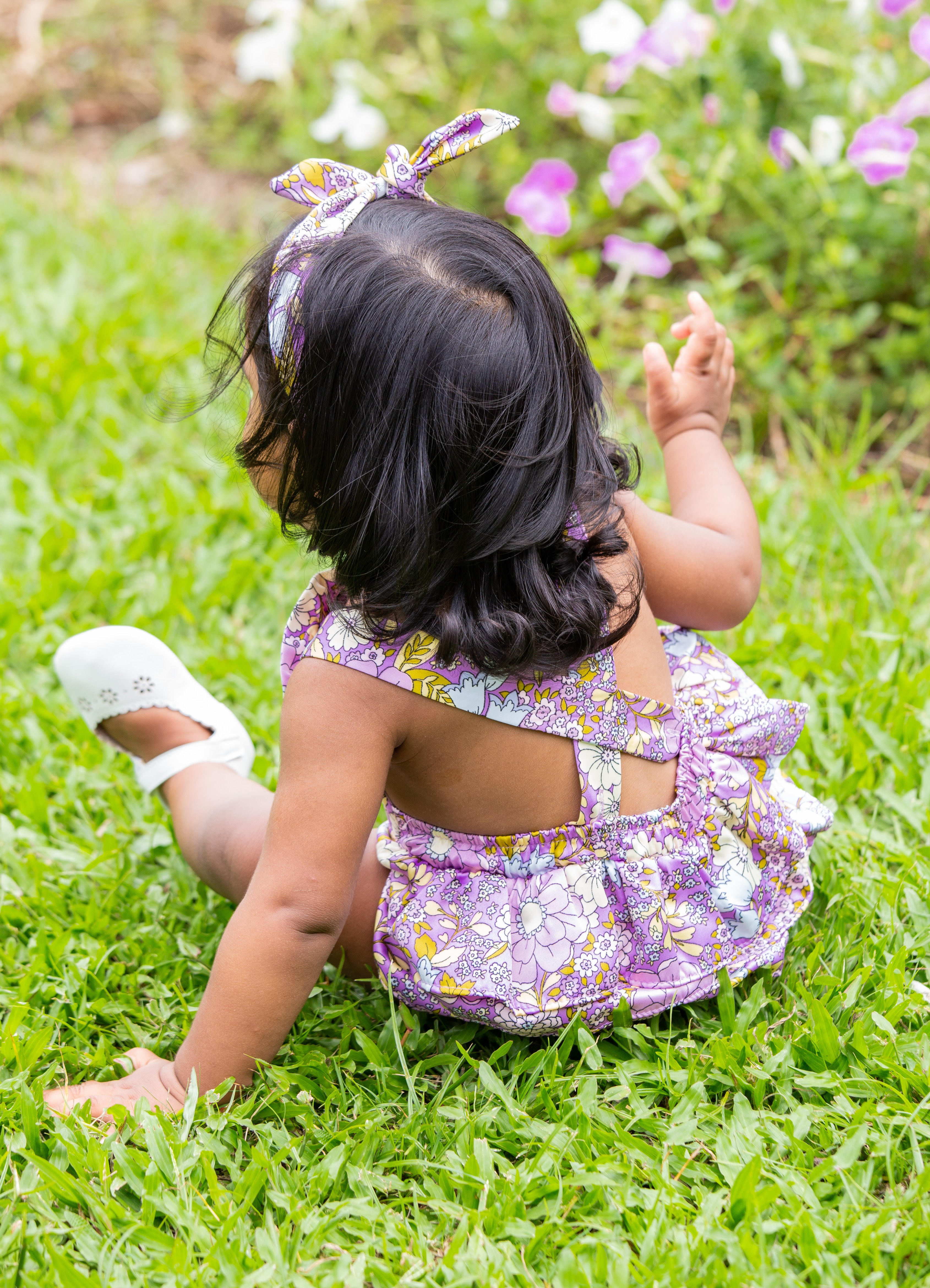 Lilac Floral Frill Romper